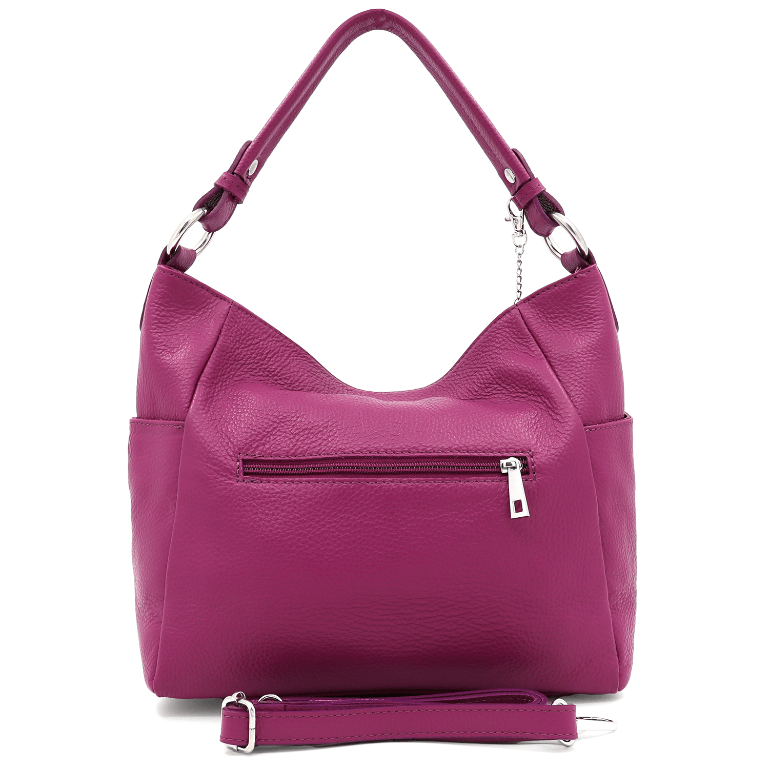 Női táska természetes bőrből Evelyn - fukszia