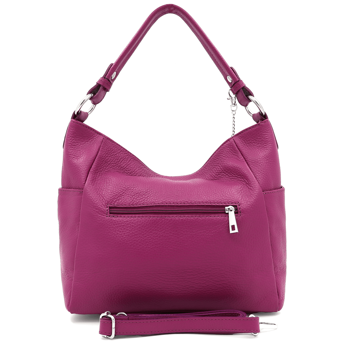 Női táska természetes bőrből Evelyn - fukszia