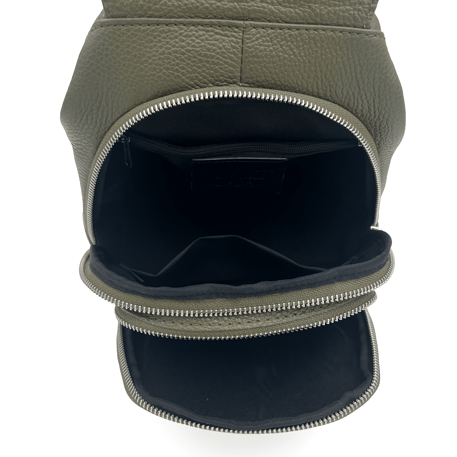 Női hátizsák természetes bőrből - sötétzöld