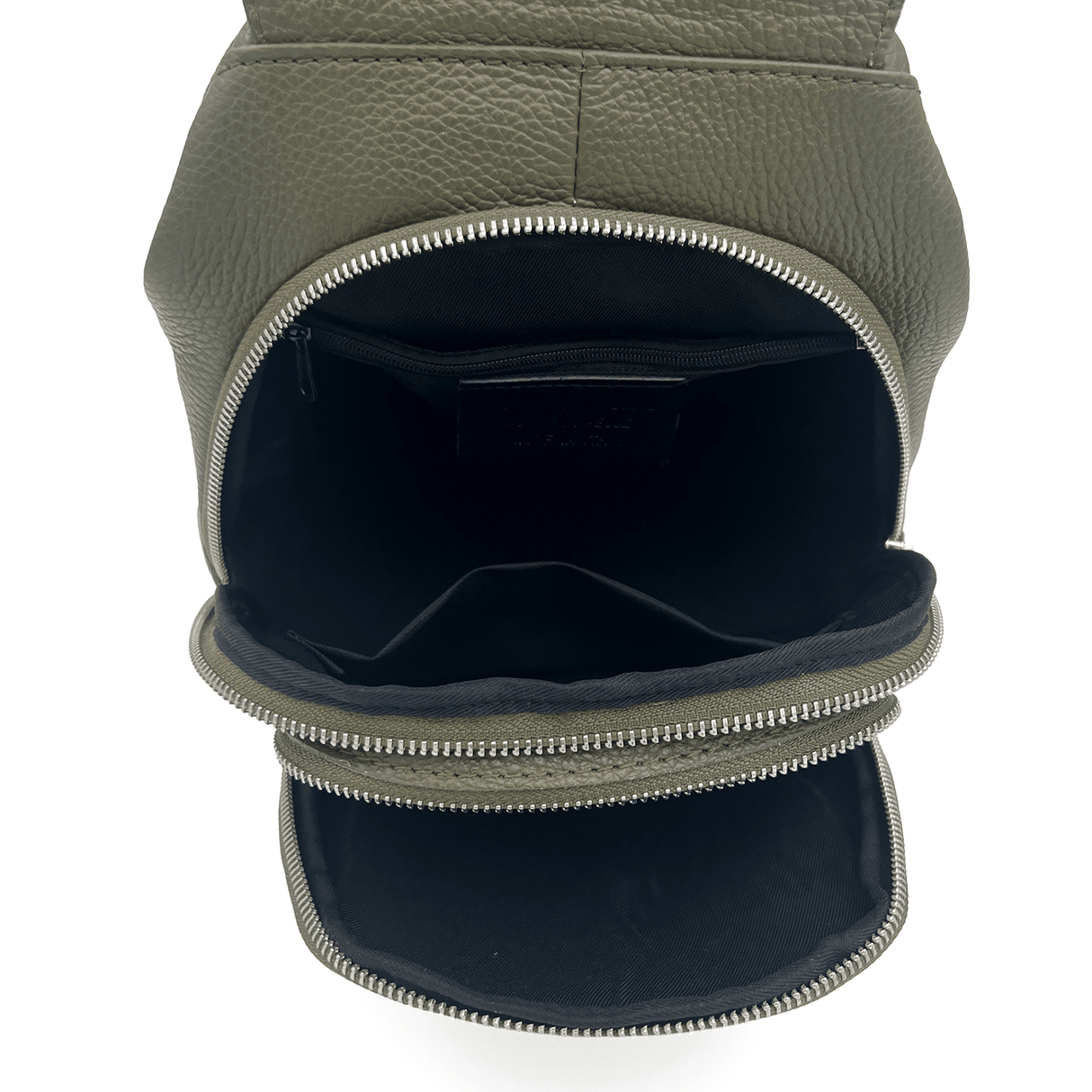 Női hátizsák természetes bőrből - sötétzöld