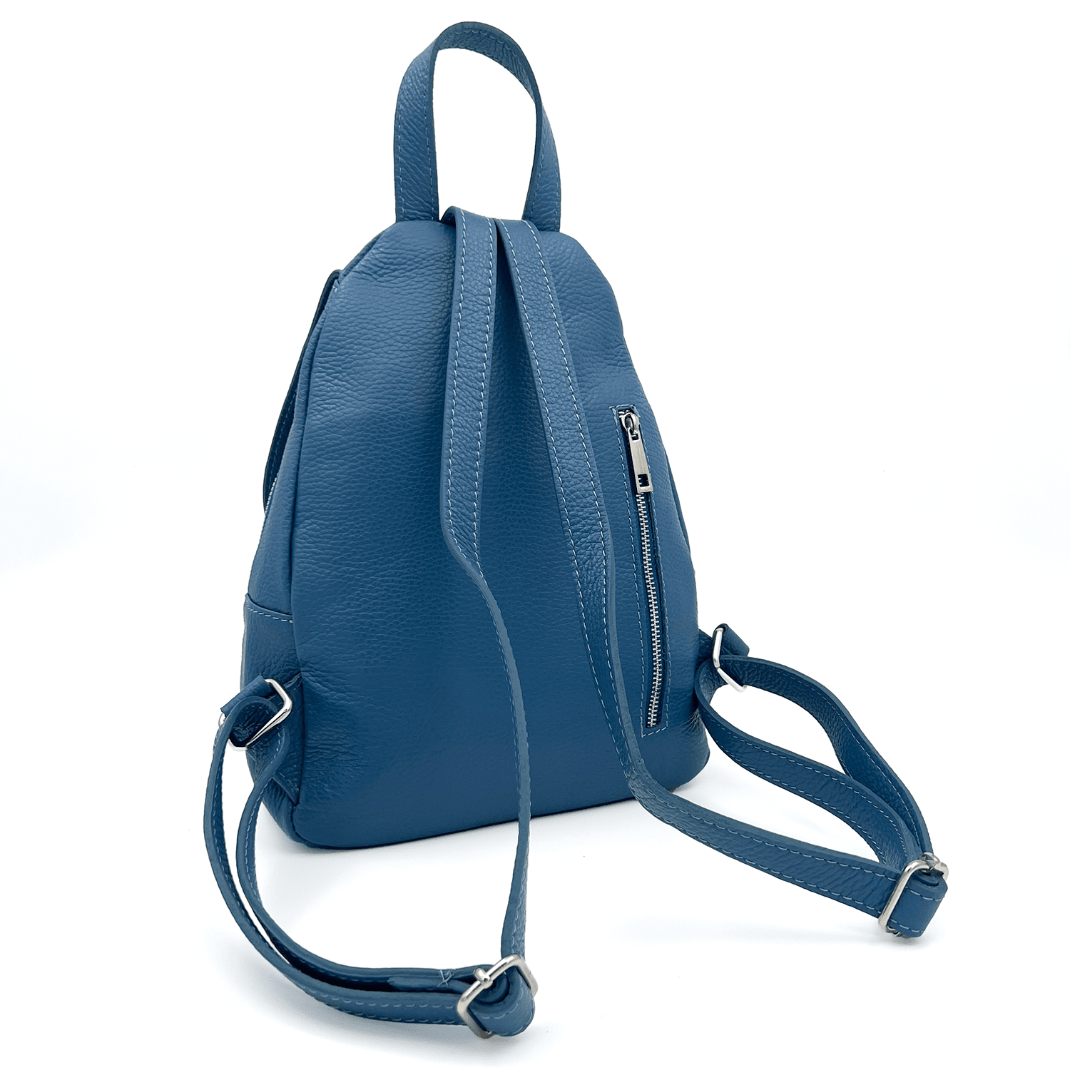 Női hátizsák természetes bőrből - világoskék