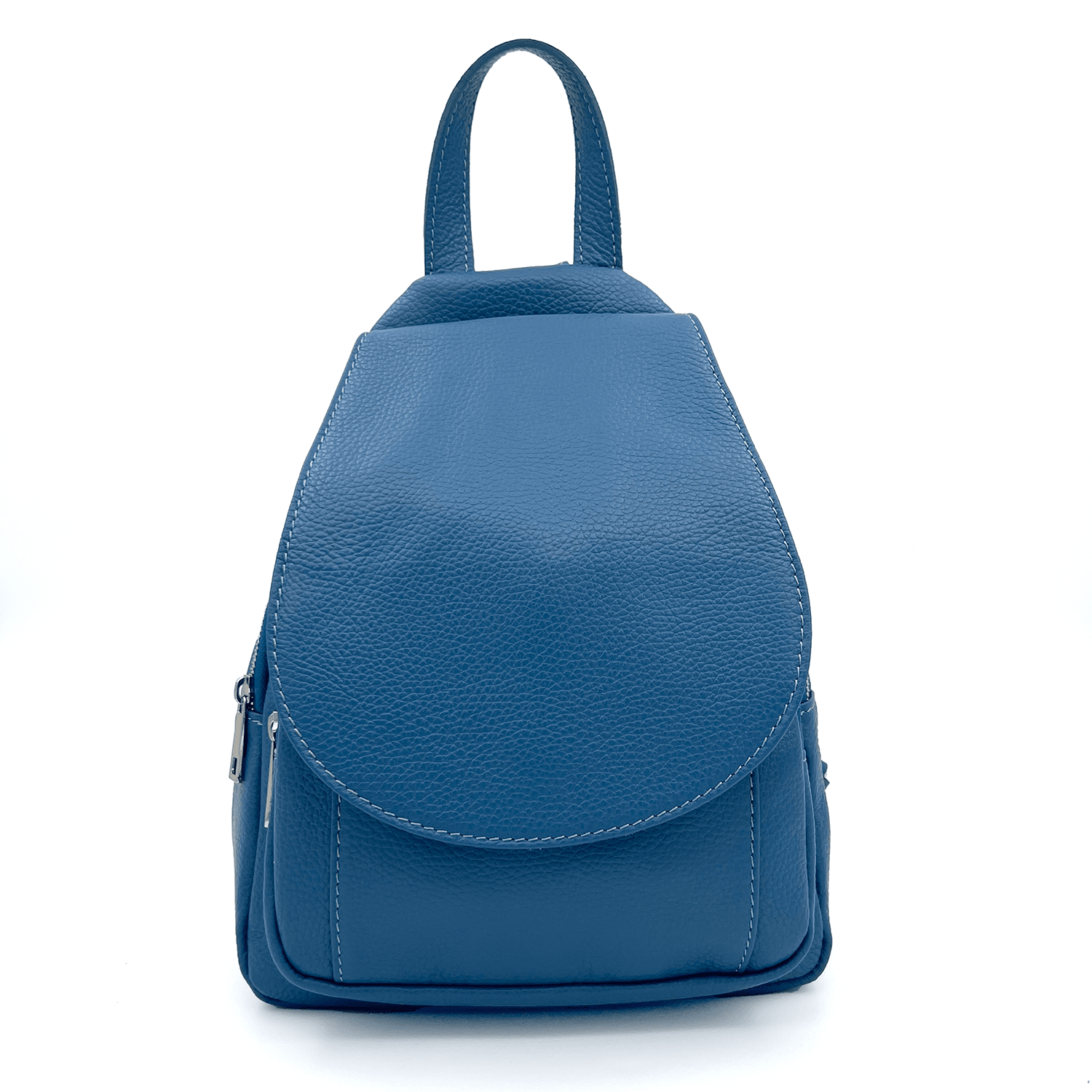 Női hátizsák természetes bőrből - világoskék