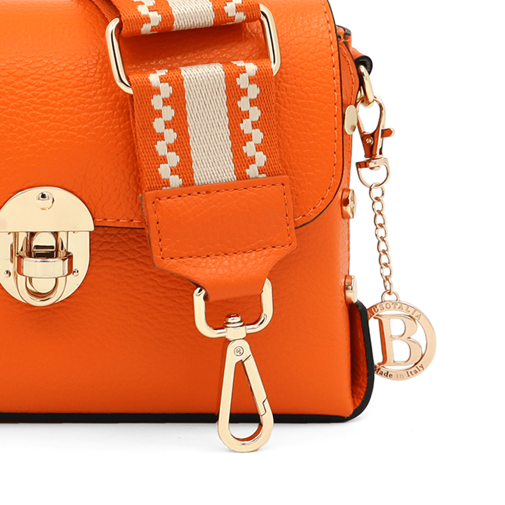 Antoanella természetes bőrből készült női táska - narancssárga