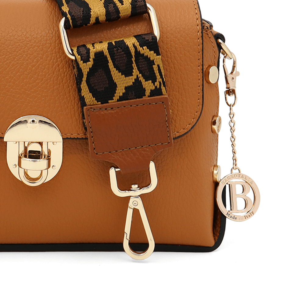 Antoanella természetes bőrből készült női táska - cserépbarna