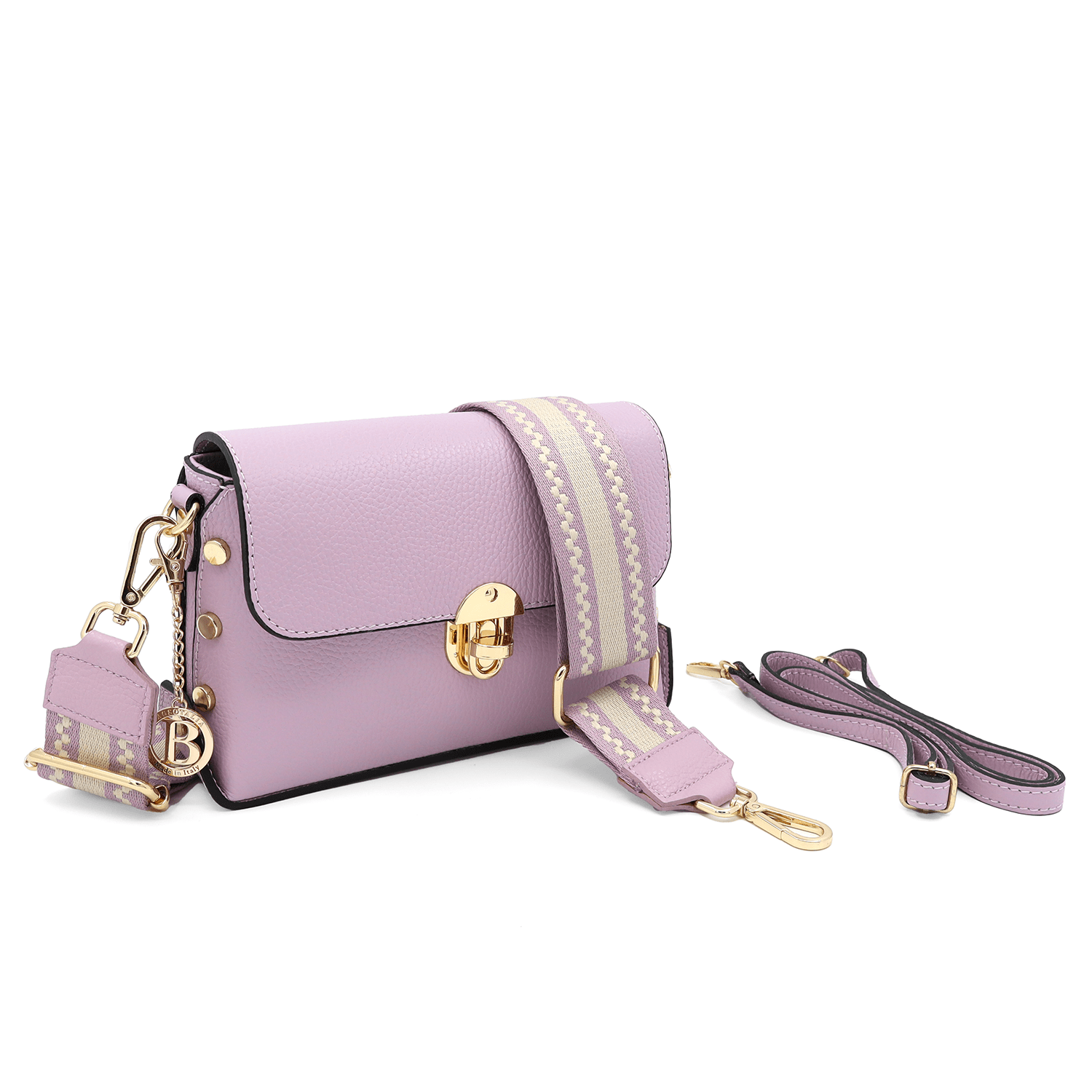 Antoanella női táska természetes bőrből - lila