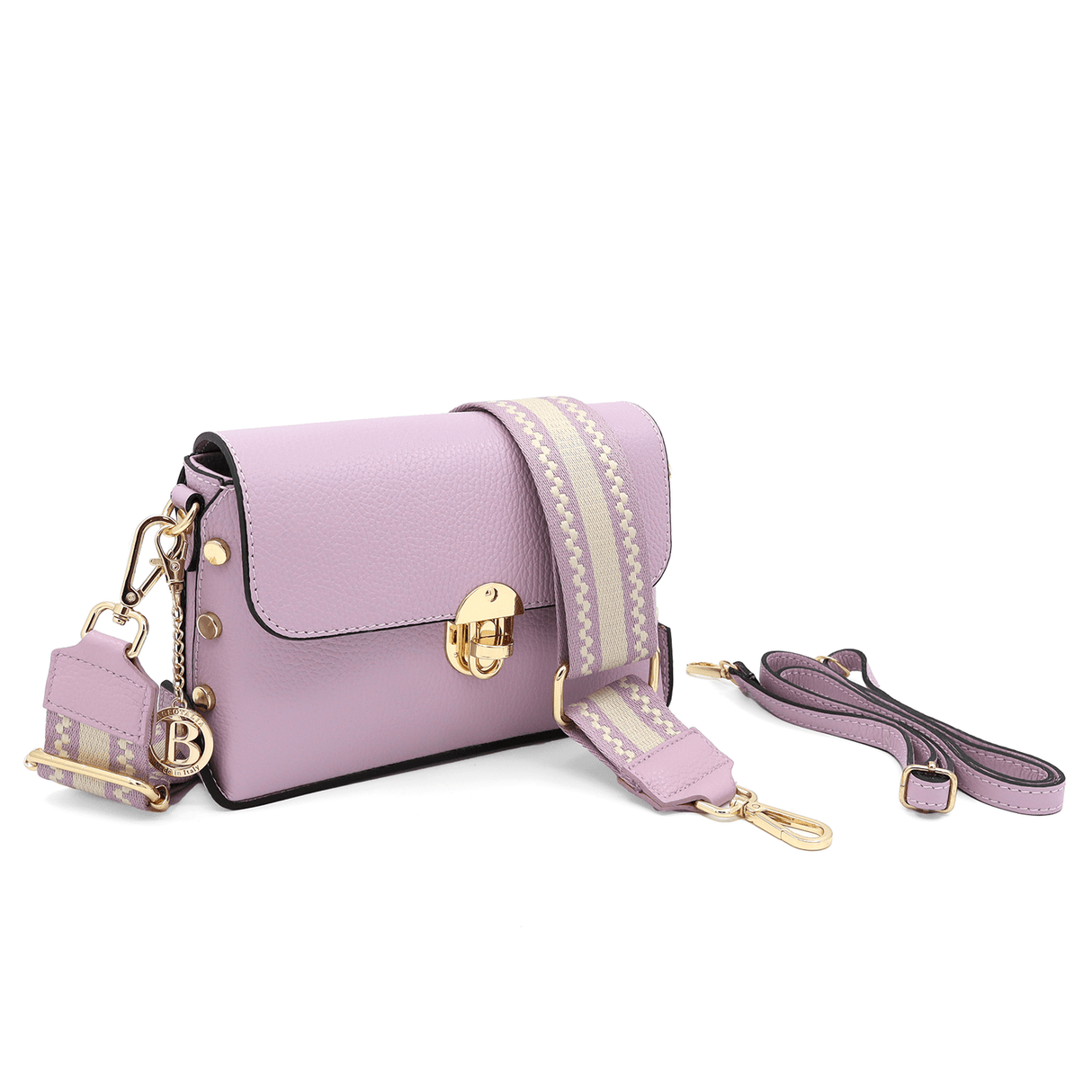 Antoanella női táska természetes bőrből - lila