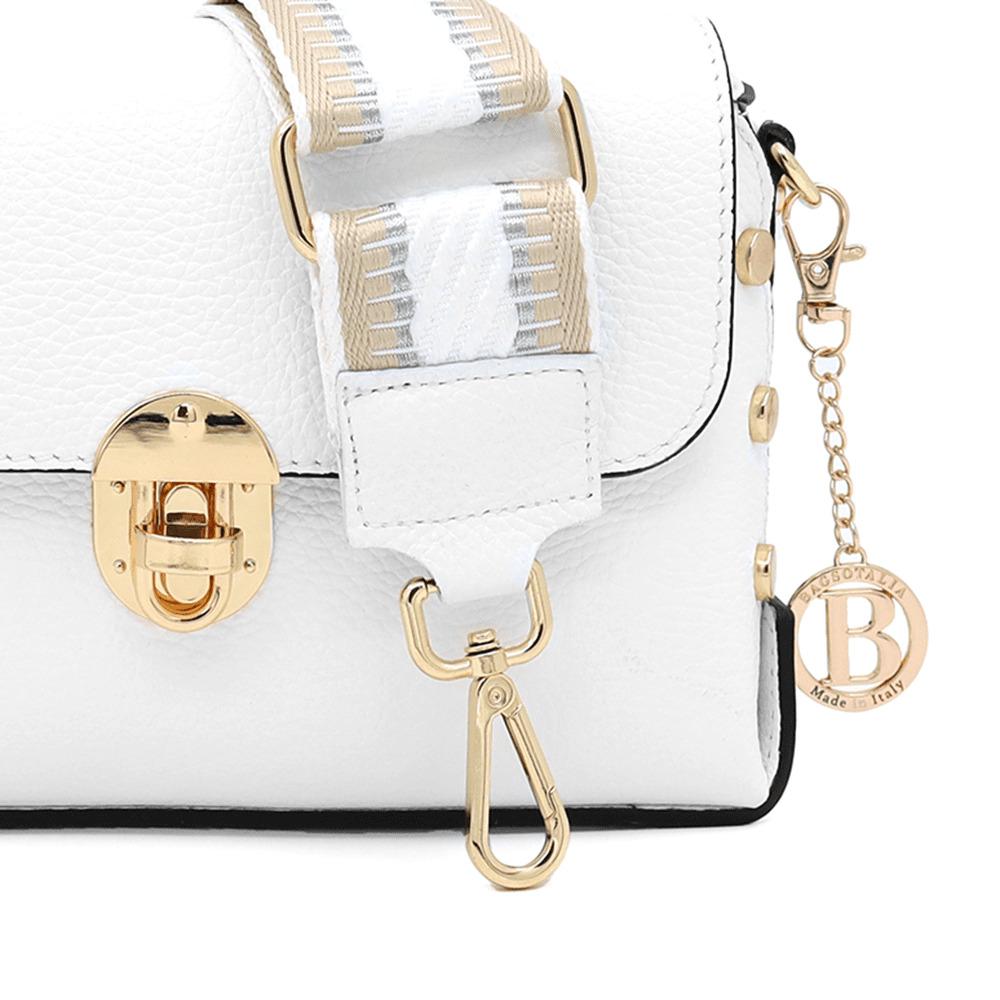 Antoanella természetes bőrből készült női táska - fehér