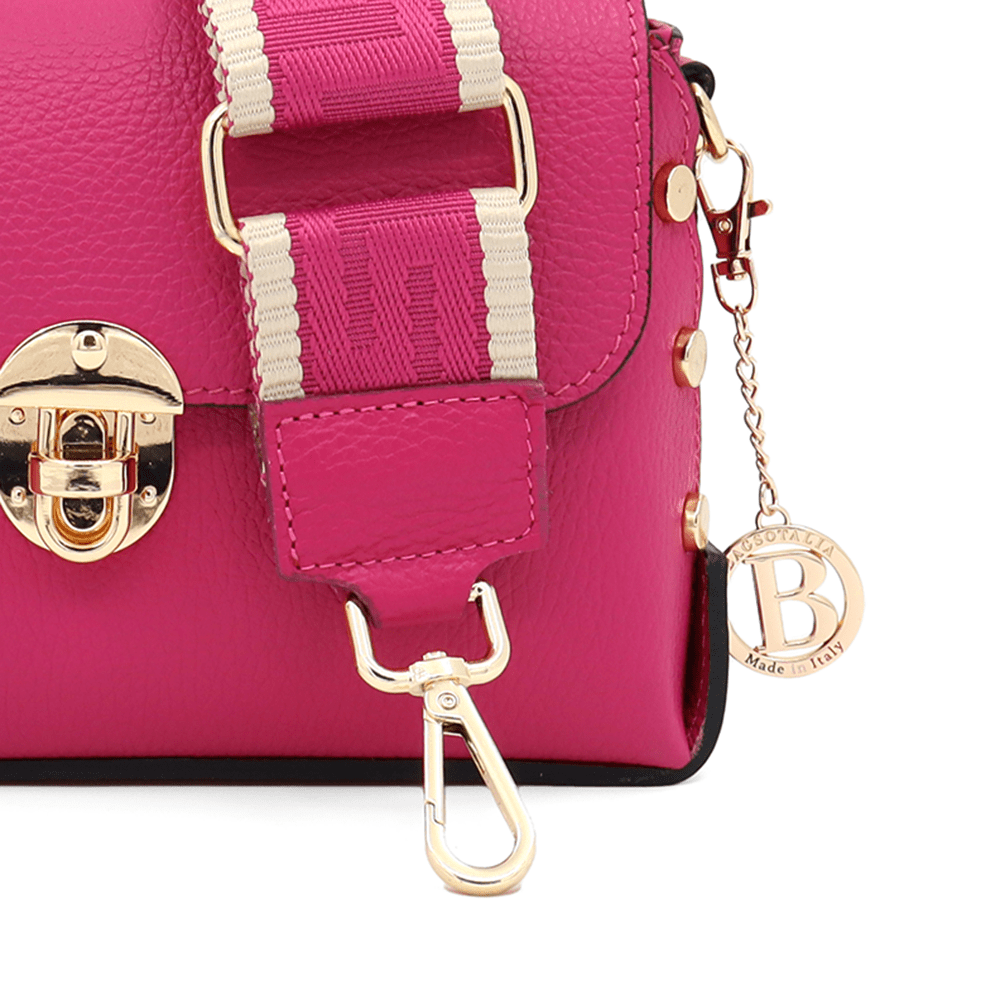 Antoanella női táska természetes bőrből - fukszia