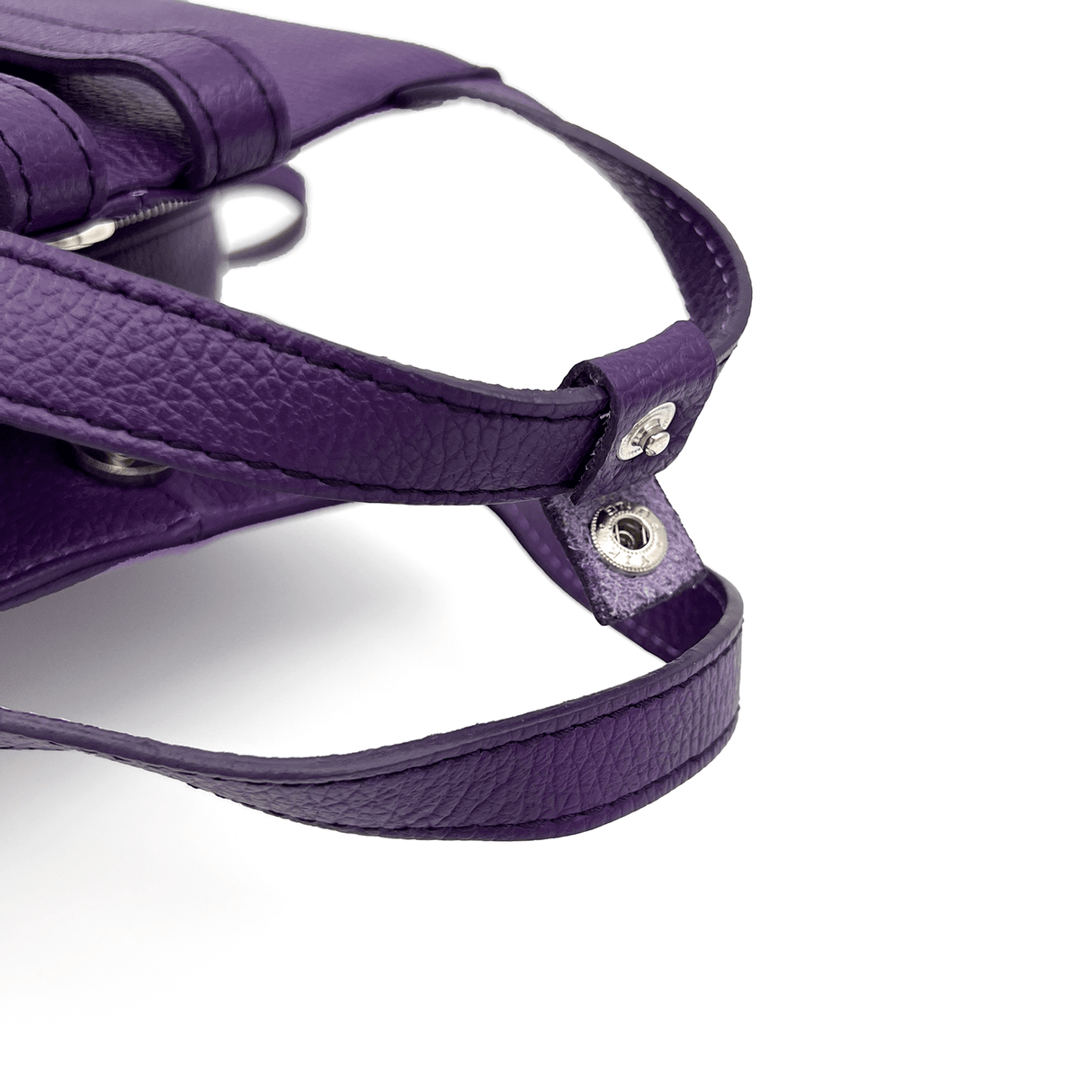 Lara természetes bőr hátizsák - sötét lila