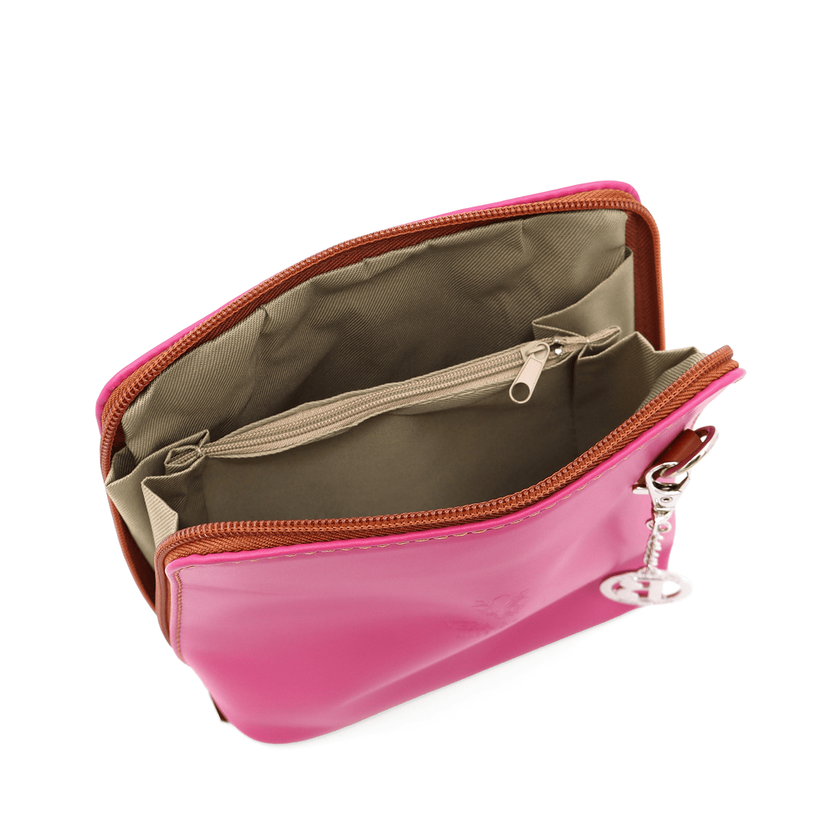 Természetes bőr válltáska - fukszia