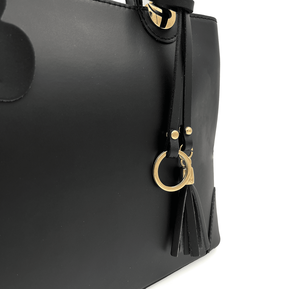 Női táska természetes bőrből Alika - fekete