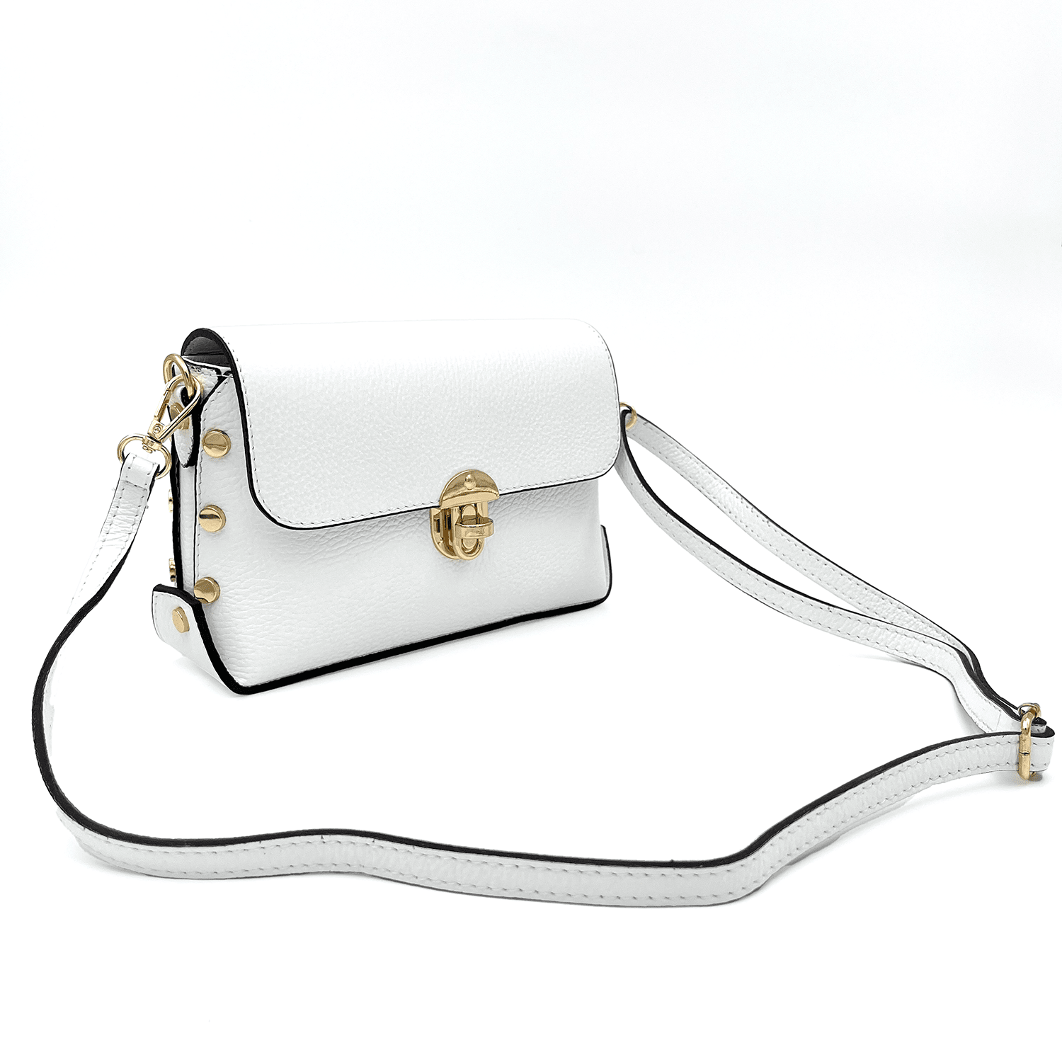 Antoanella természetes bőrből készült női táska - fehér
