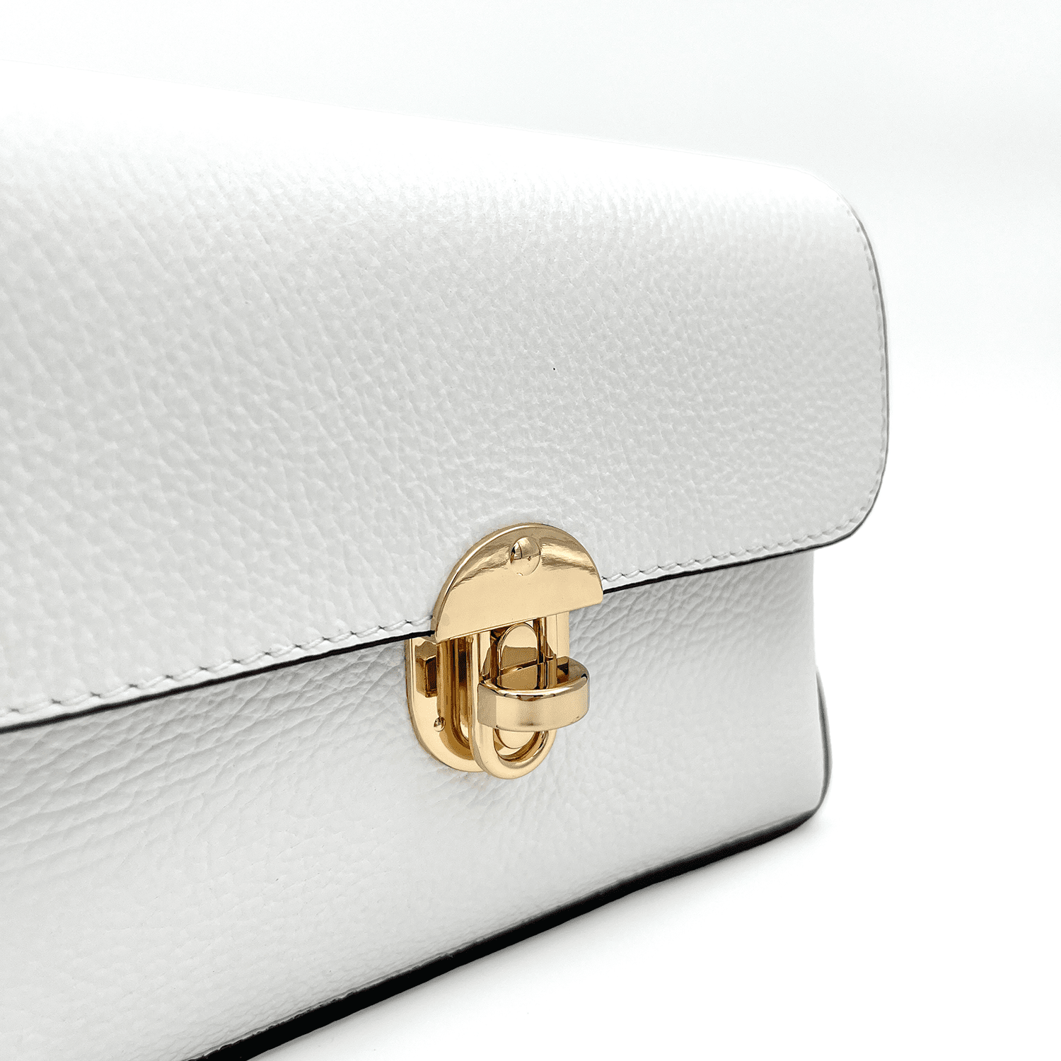 Antoanella természetes bőrből készült női táska - fehér