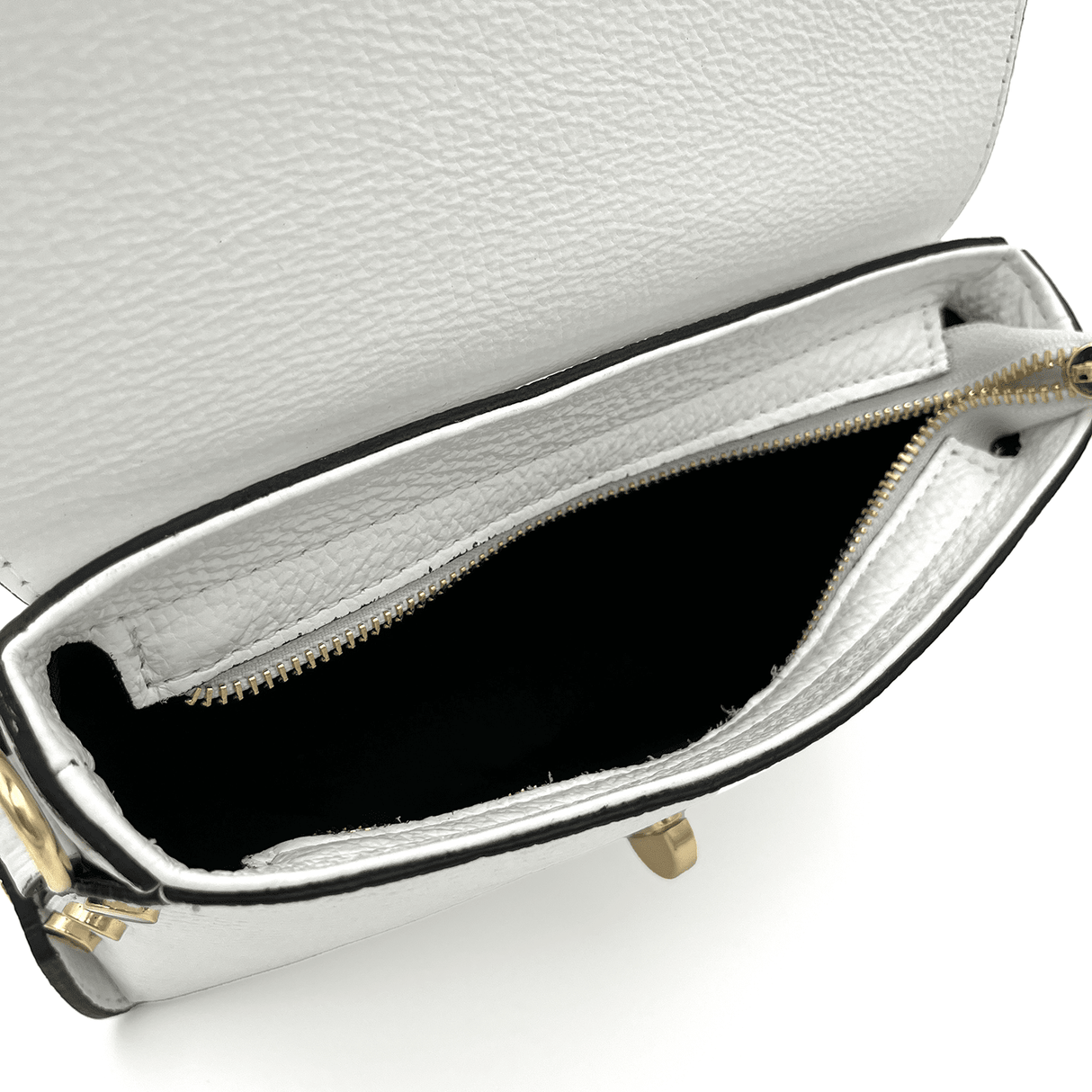 Antoanella természetes bőrből készült női táska - fehér