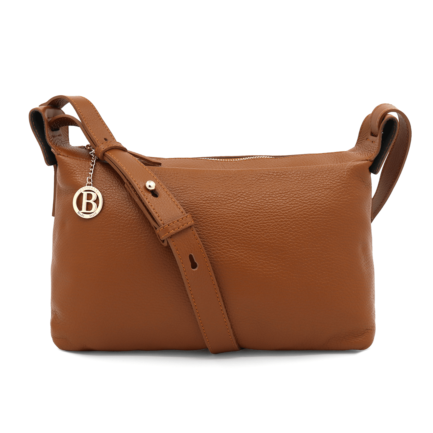 Női válltáska természetes bőrből Velia - cserépbarna