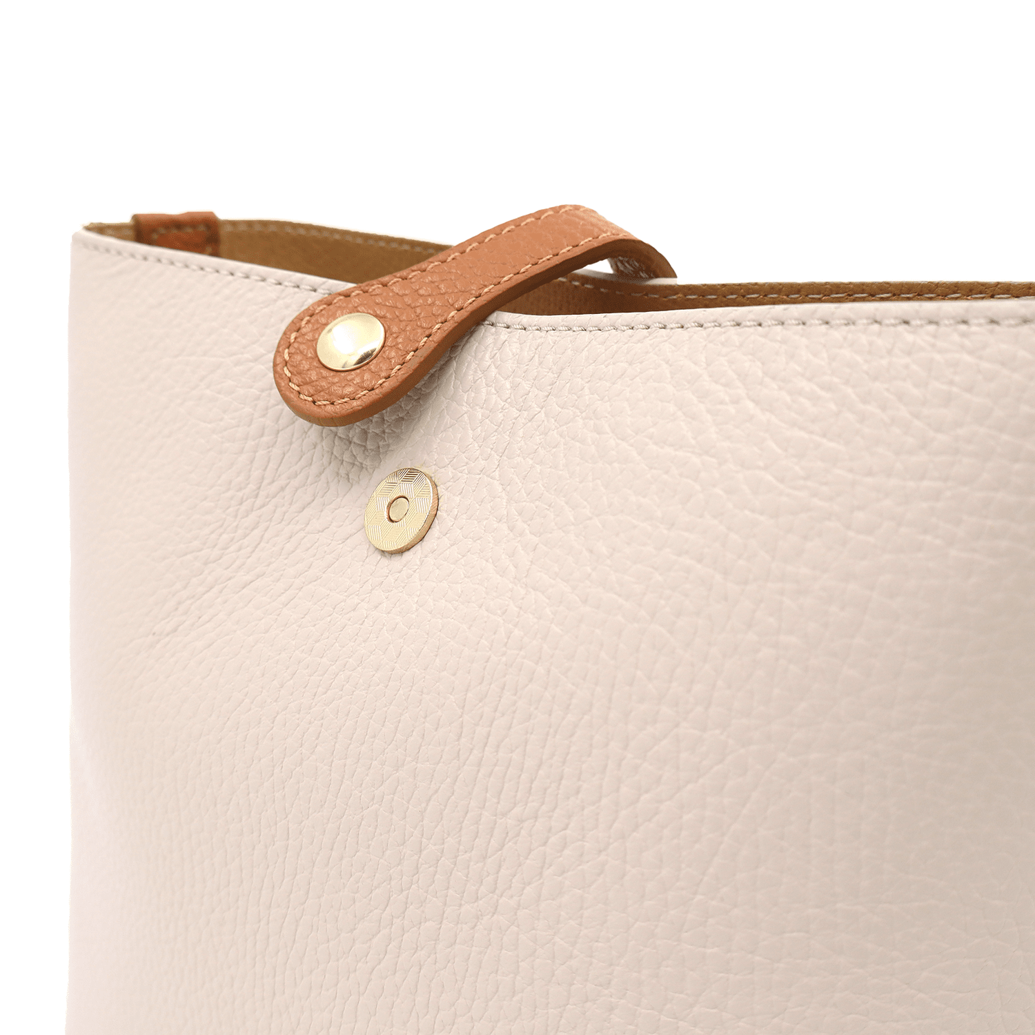 Női válltáska 2 fogantyúval természetes bőrből Alona - bézs