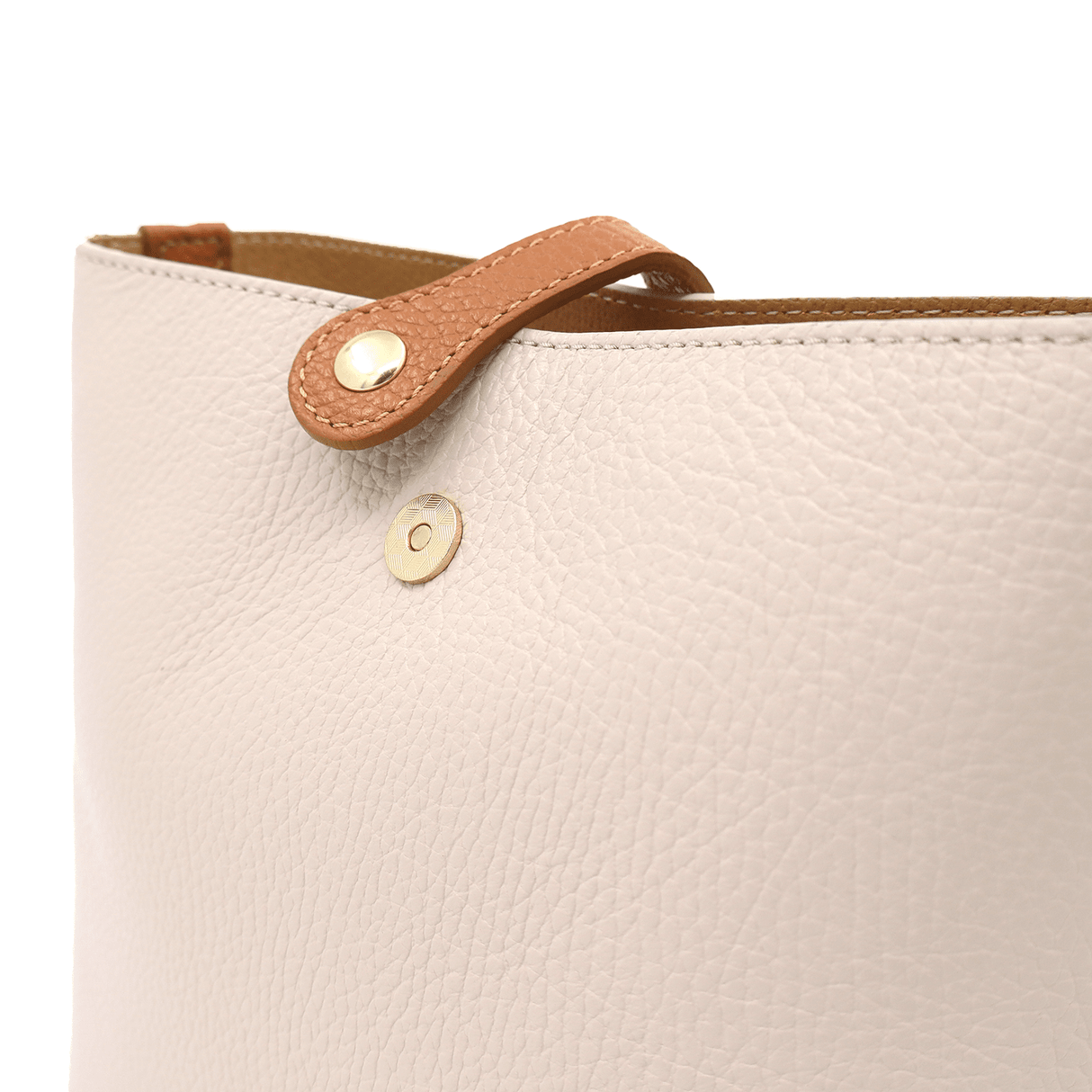 Női válltáska 2 fogantyúval természetes bőrből Alona - bézs