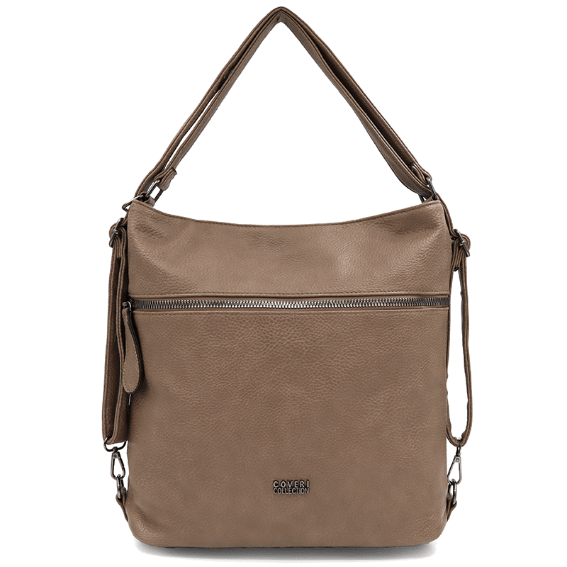 2 az 1-ben - Nagy táska és hátizsák, alkalmas mindennapi használatra - barna