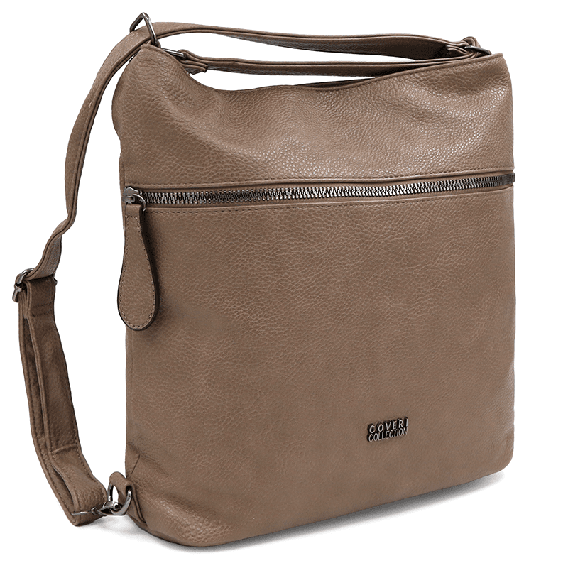 2 az 1-ben - Nagy táska és hátizsák, alkalmas mindennapi használatra - barna