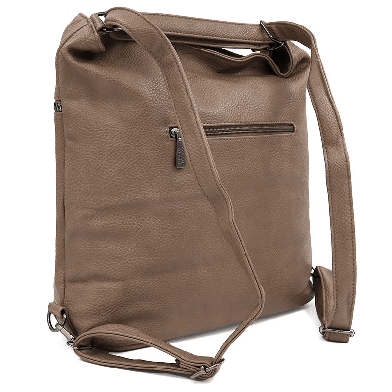 2 az 1-ben - Nagy táska és hátizsák, alkalmas mindennapi használatra - barna