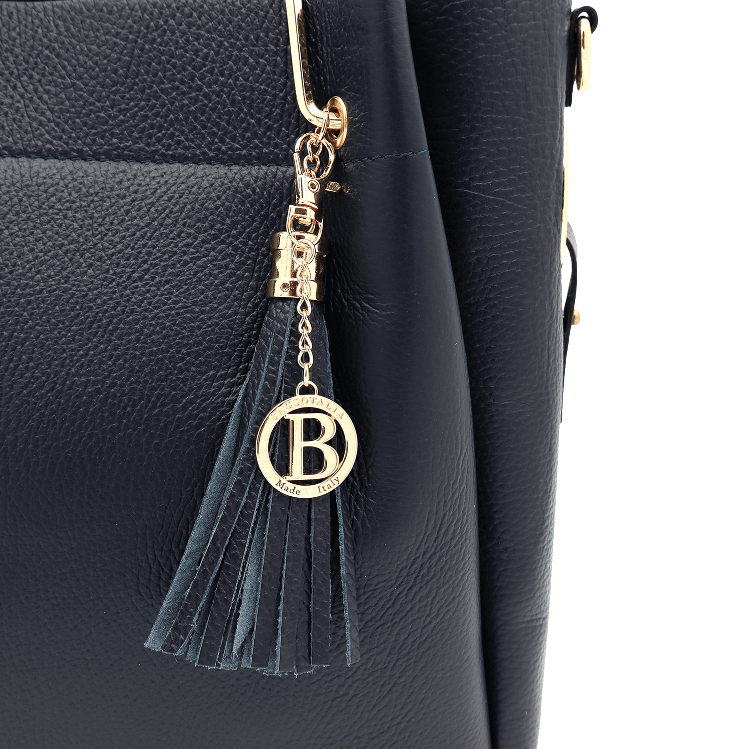 Női táska természetes bőrből Chloe - sötétkék