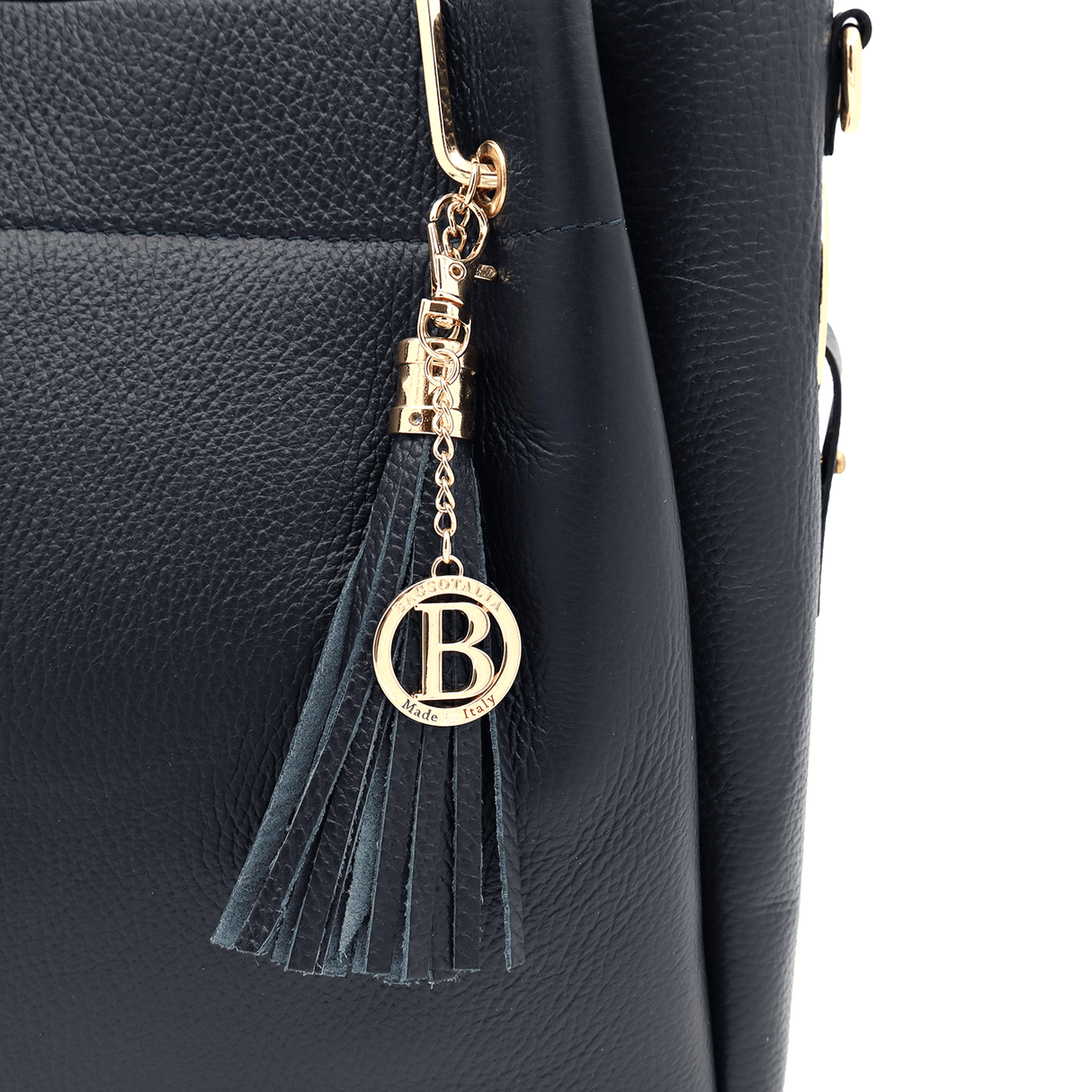 Női táska természetes bőrből Chloe - sötétkék