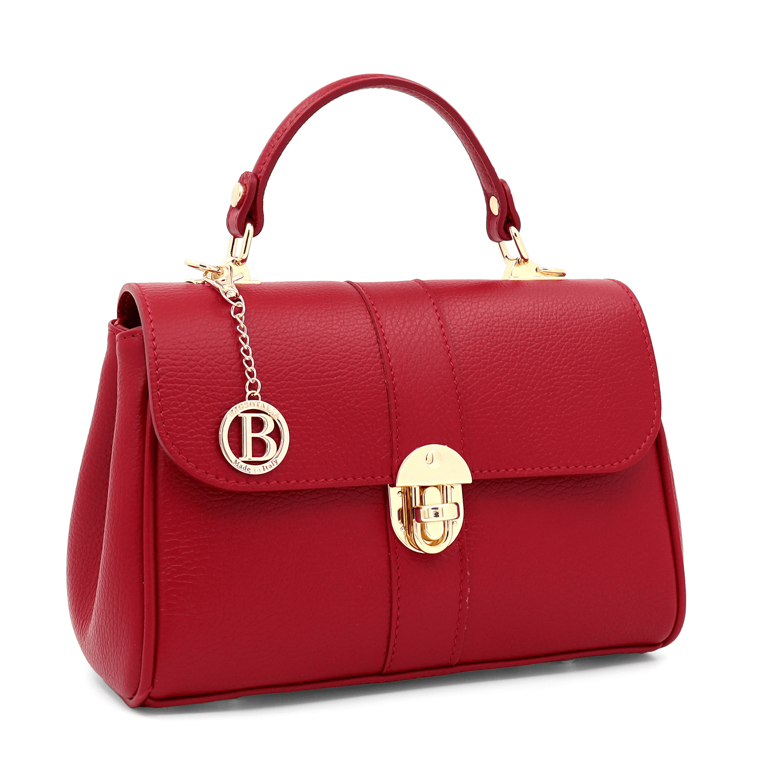 Női táska természetes bőrből Miriam - piros