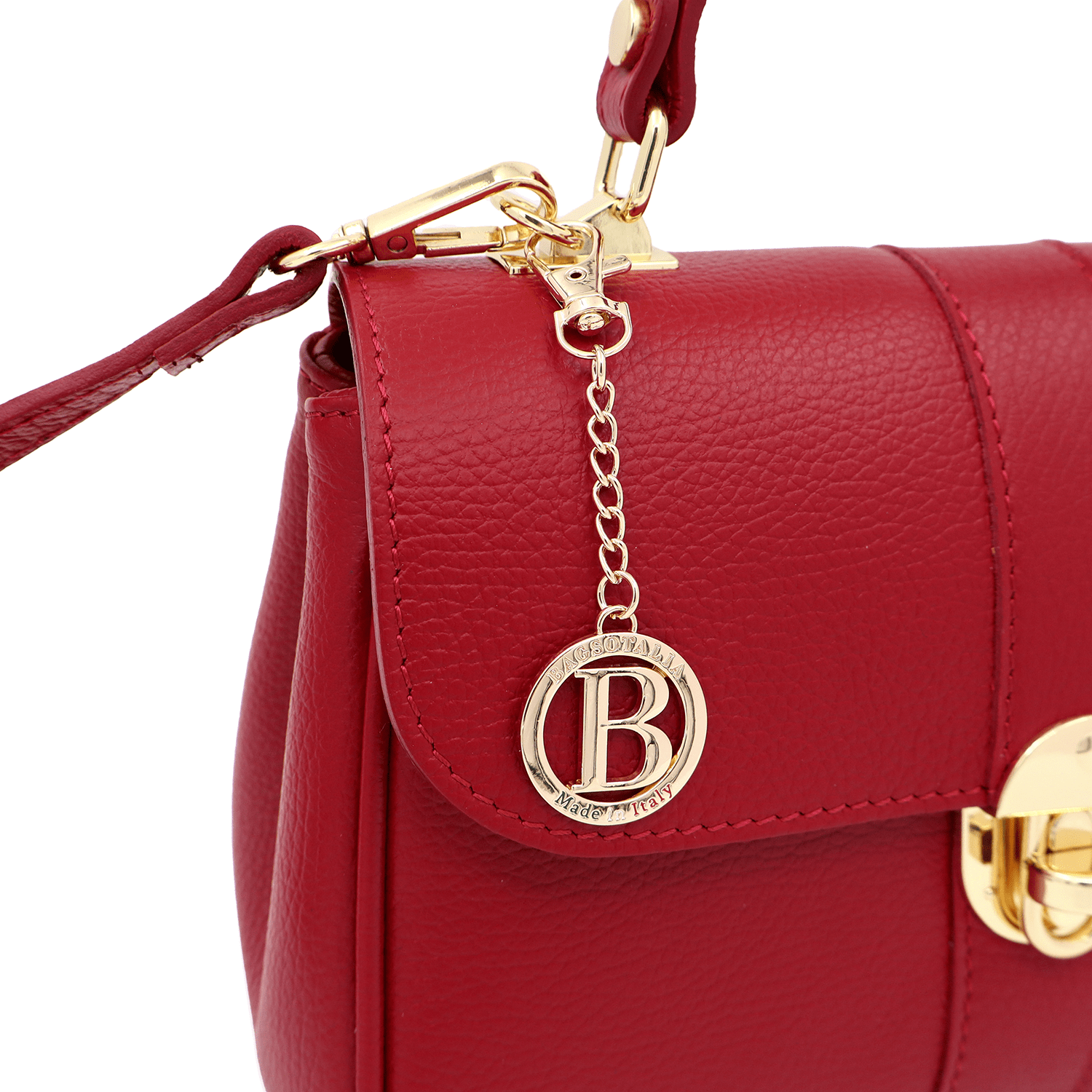 Női táska természetes bőrből Miriam - piros