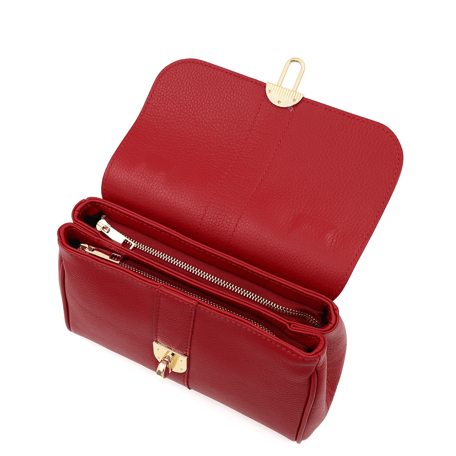 Női táska természetes bőrből Miriam - piros