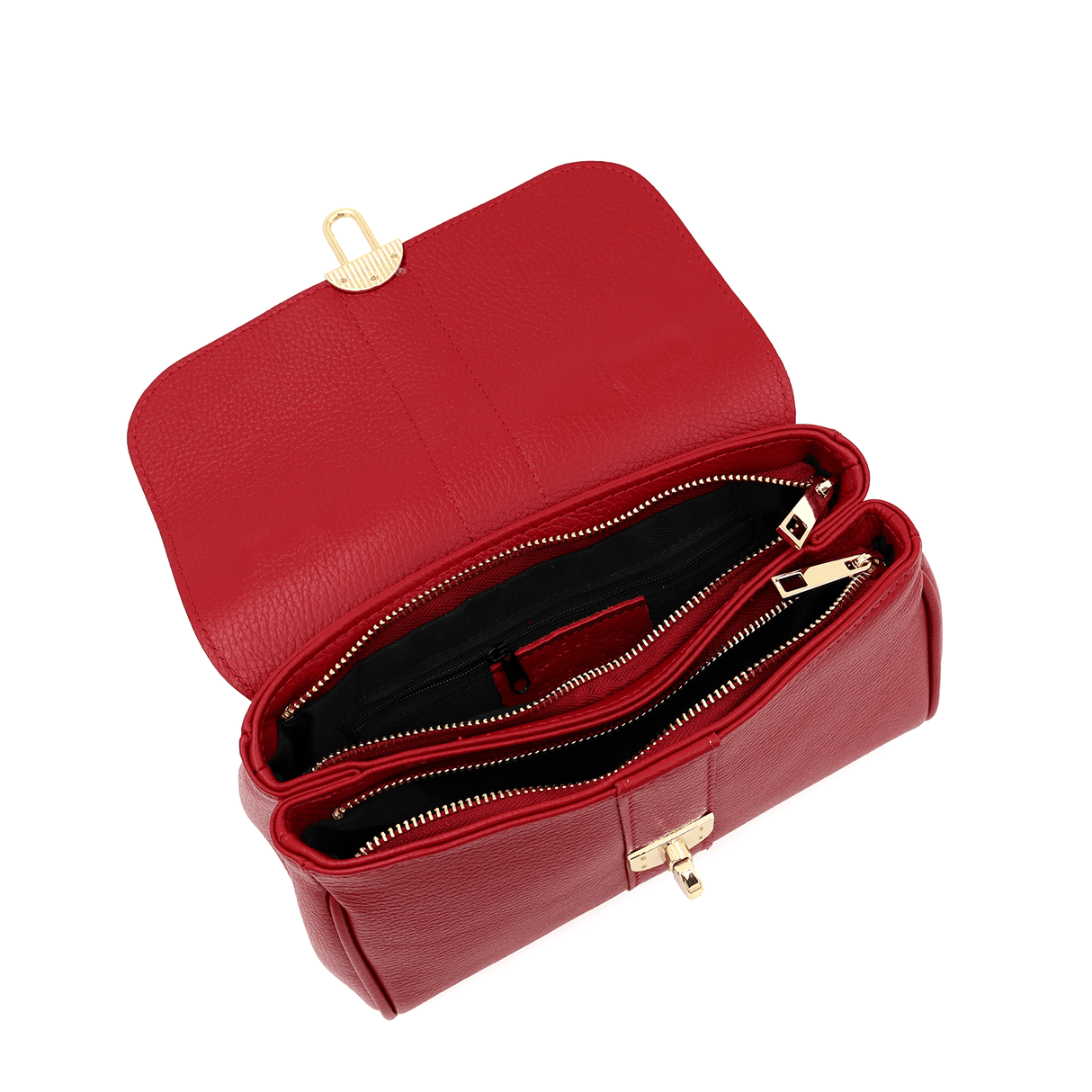 Női táska természetes bőrből Miriam - piros