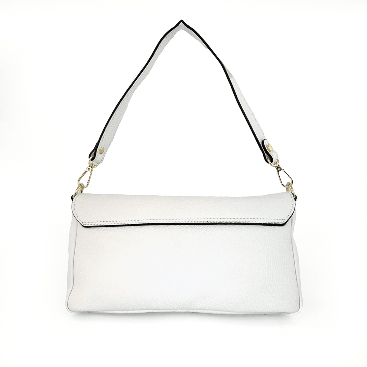 Női táska 2 fogantyúval, természetes bőrből, Napolia - fehér