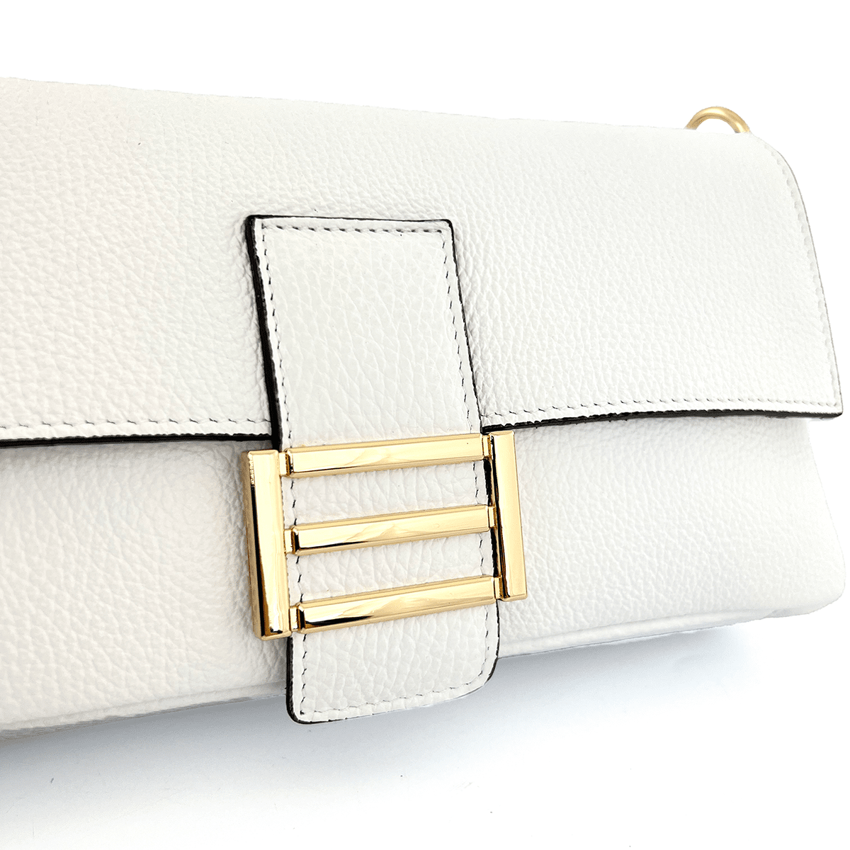 Női táska 2 fogantyúval, természetes bőrből, Napolia - fehér