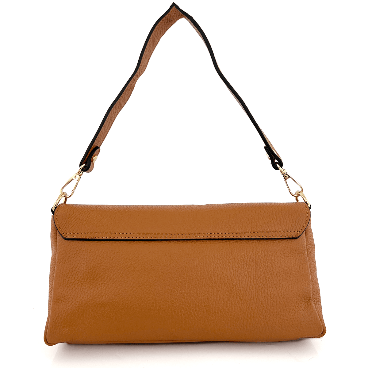 Női táska 2 fogantyúval, természetes bőrből, Napolia - cserépbarna