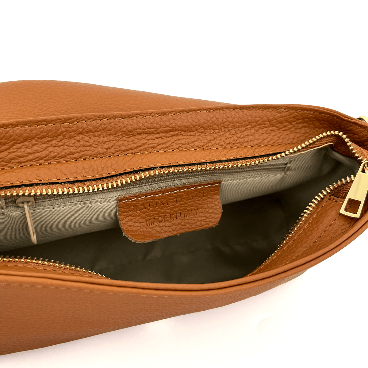 Női táska 2 fogantyúval, természetes bőrből, Napolia - cserépbarna