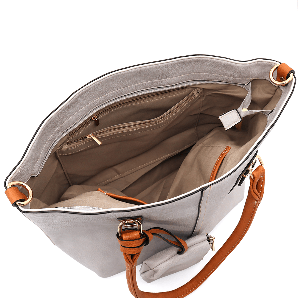 Női táska Amelia függő pénztárcával - szürke