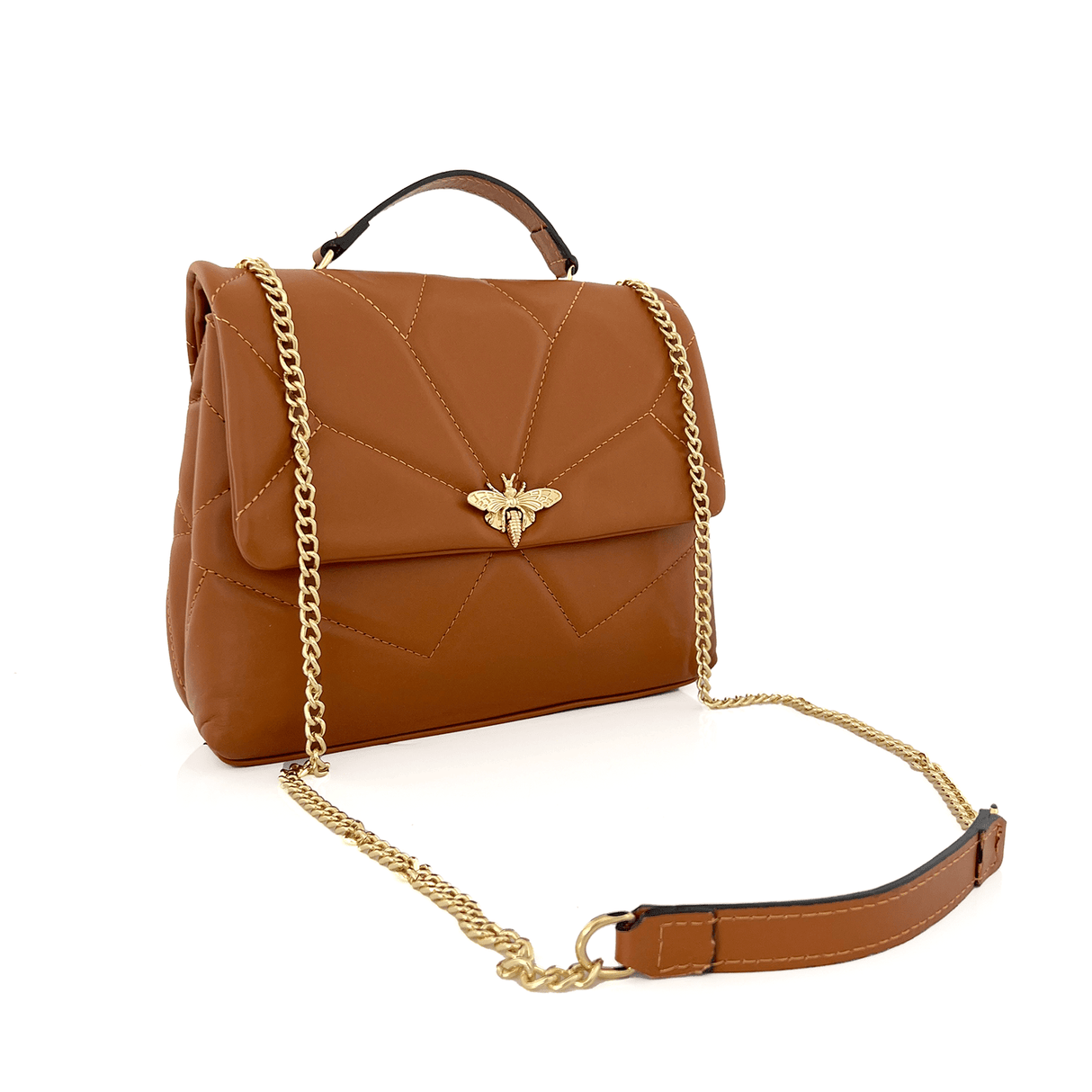 Női táska természetes bőrből Trana - cserépbarna