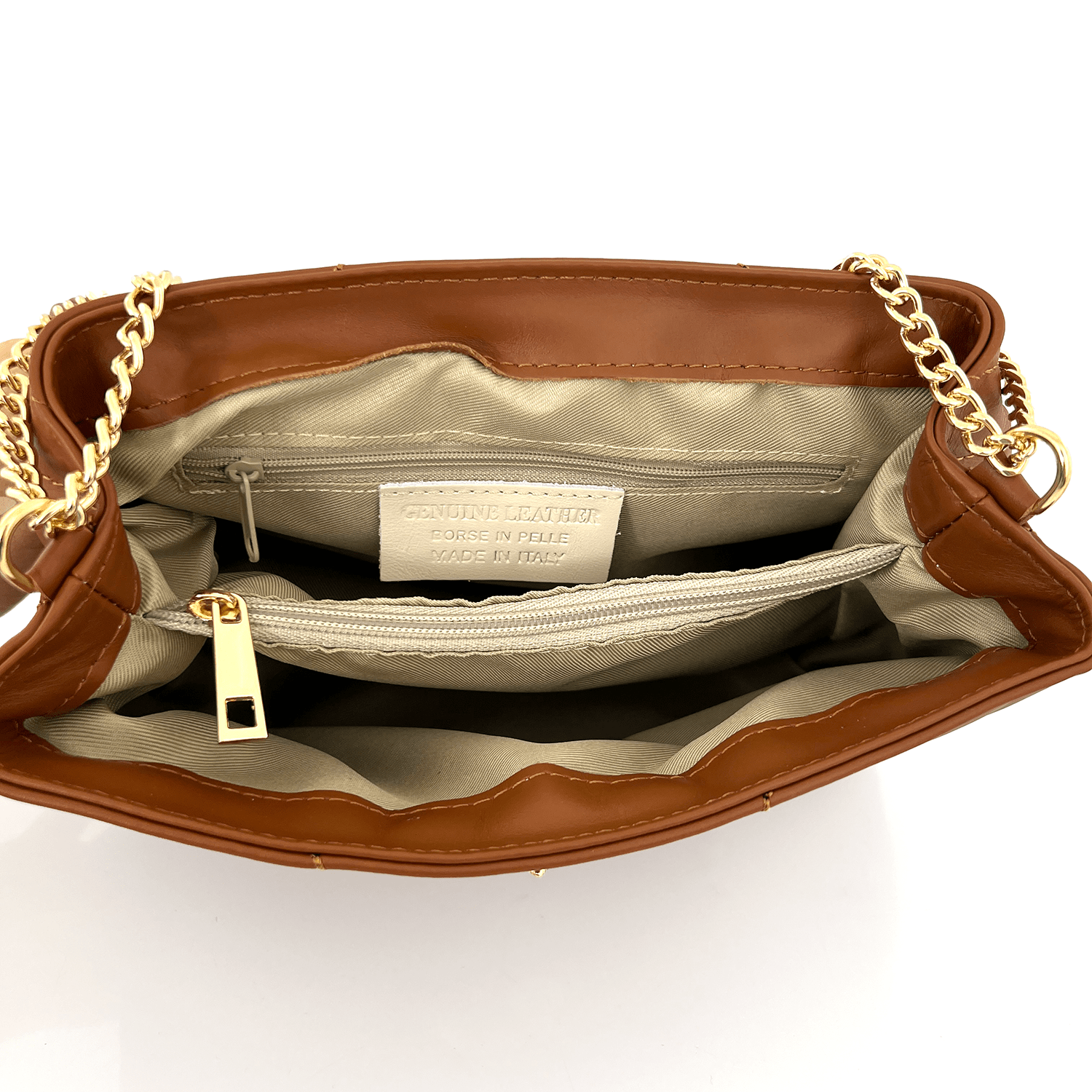 Női táska természetes bőrből Trana - cserépbarna