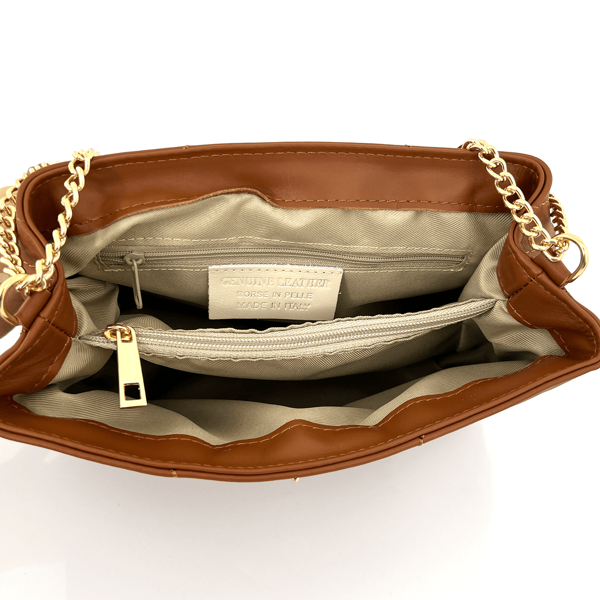 Női táska természetes bőrből Trana - cserépbarna