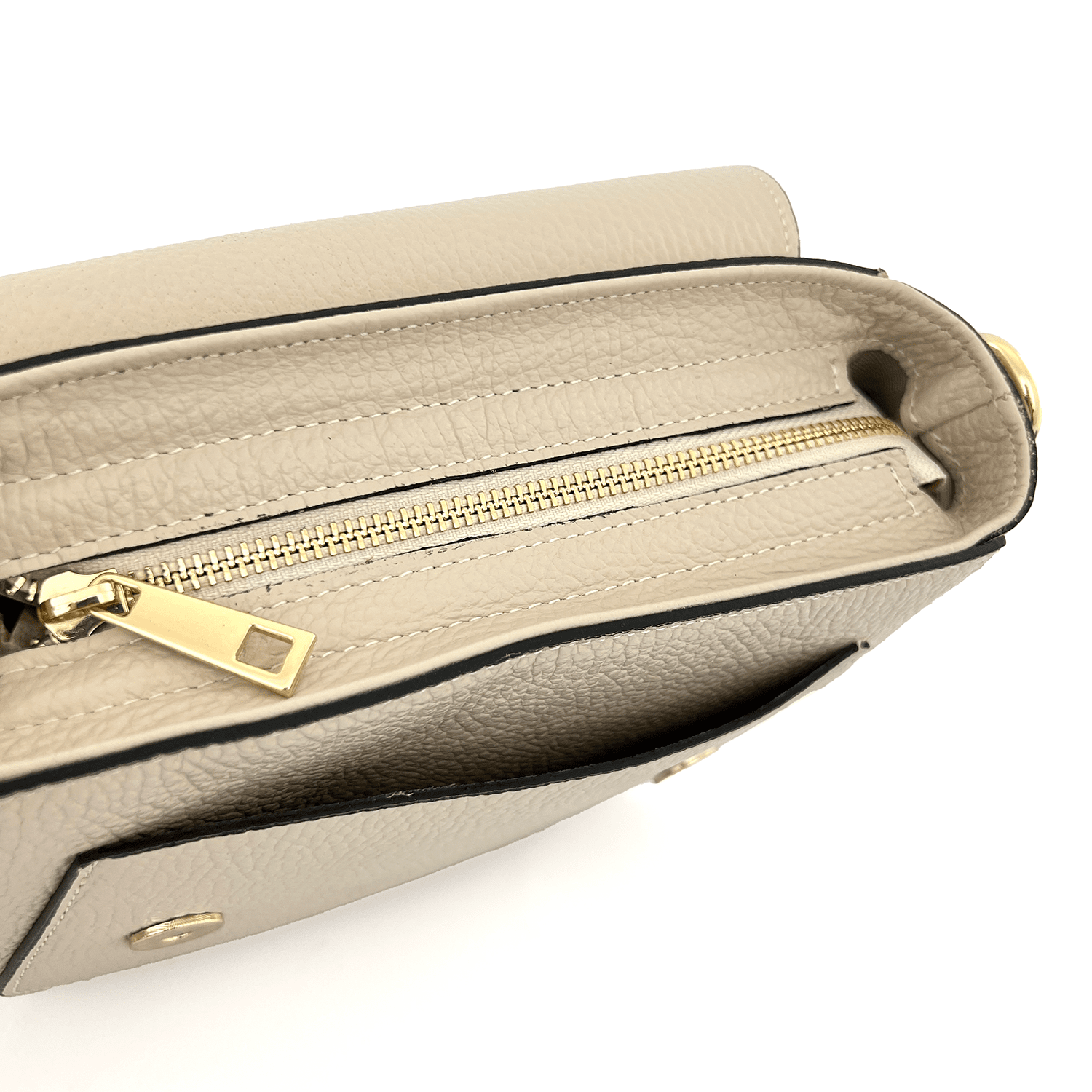 Nelina természetes bőr válltáska - bézs