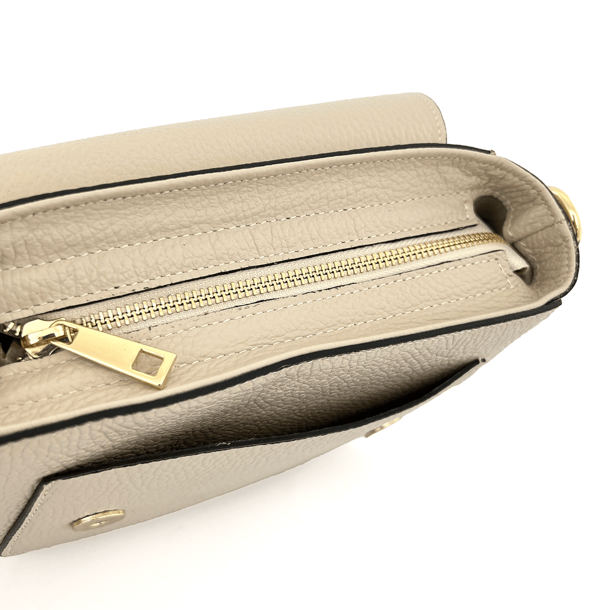 Nelina természetes bőr válltáska - bézs