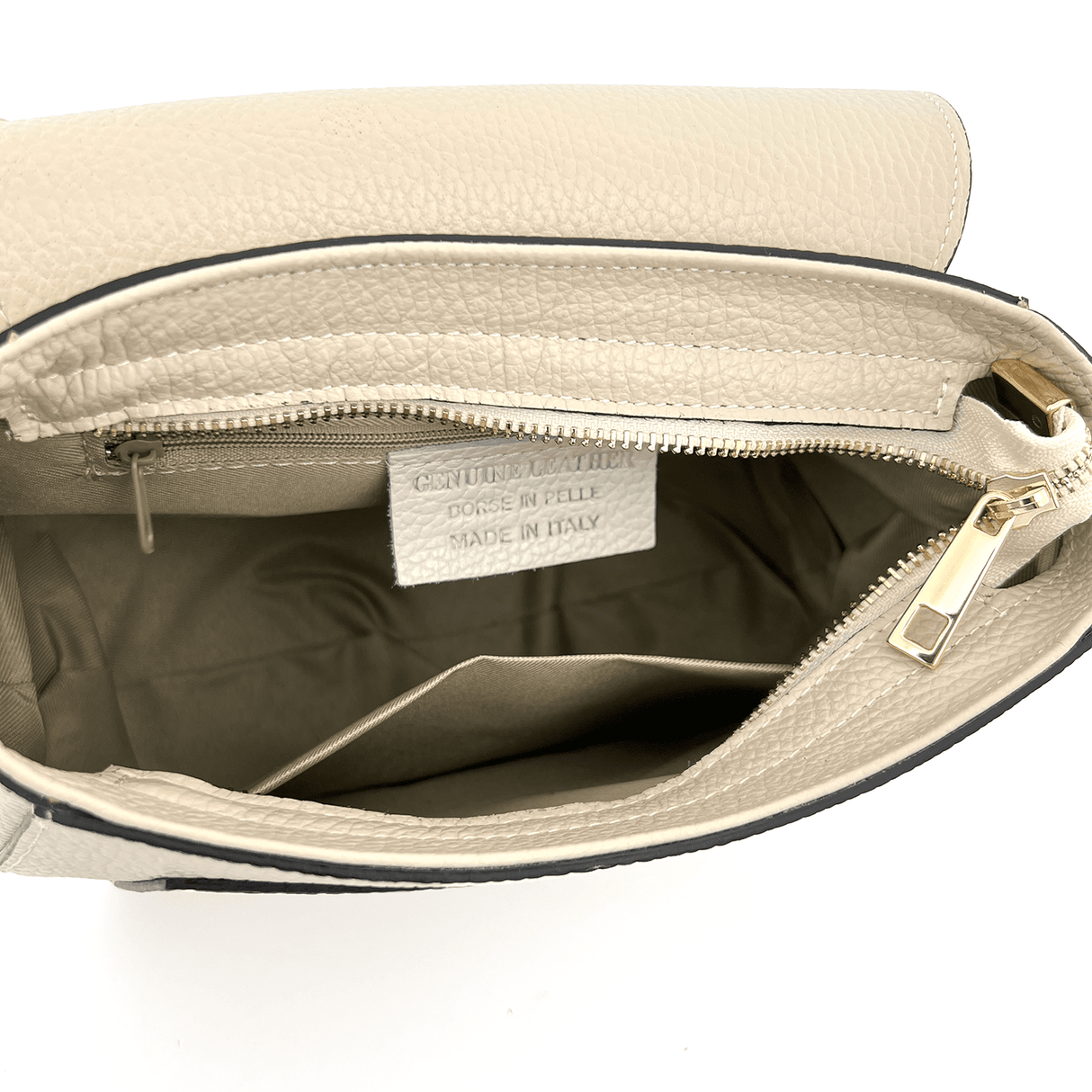 Nelina természetes bőr válltáska - bézs