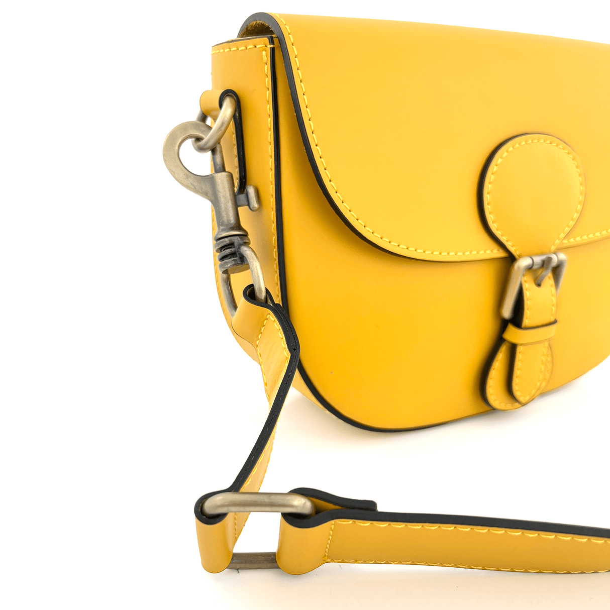 Ramona természetes bőr válltáska - mustársárga