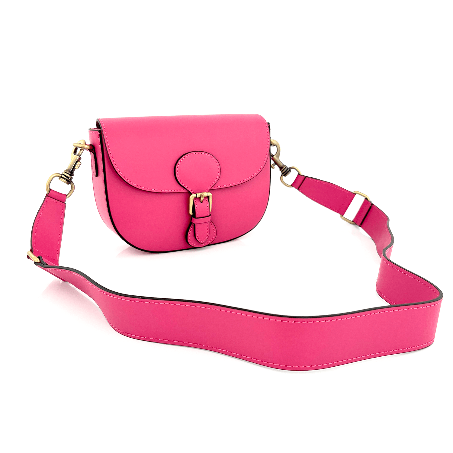 Ramona természetes bőr válltáska - fukszia