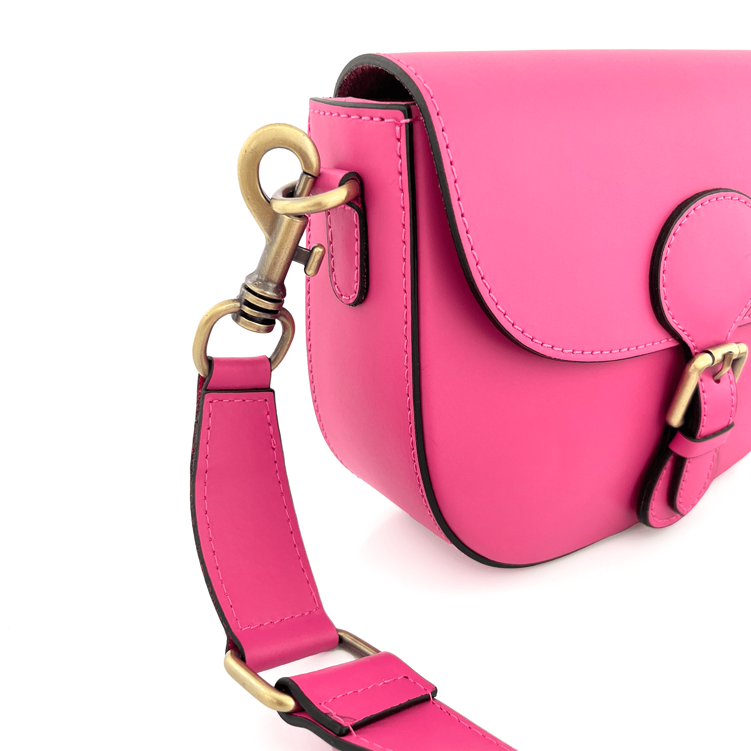 Ramona természetes bőr válltáska - fukszia