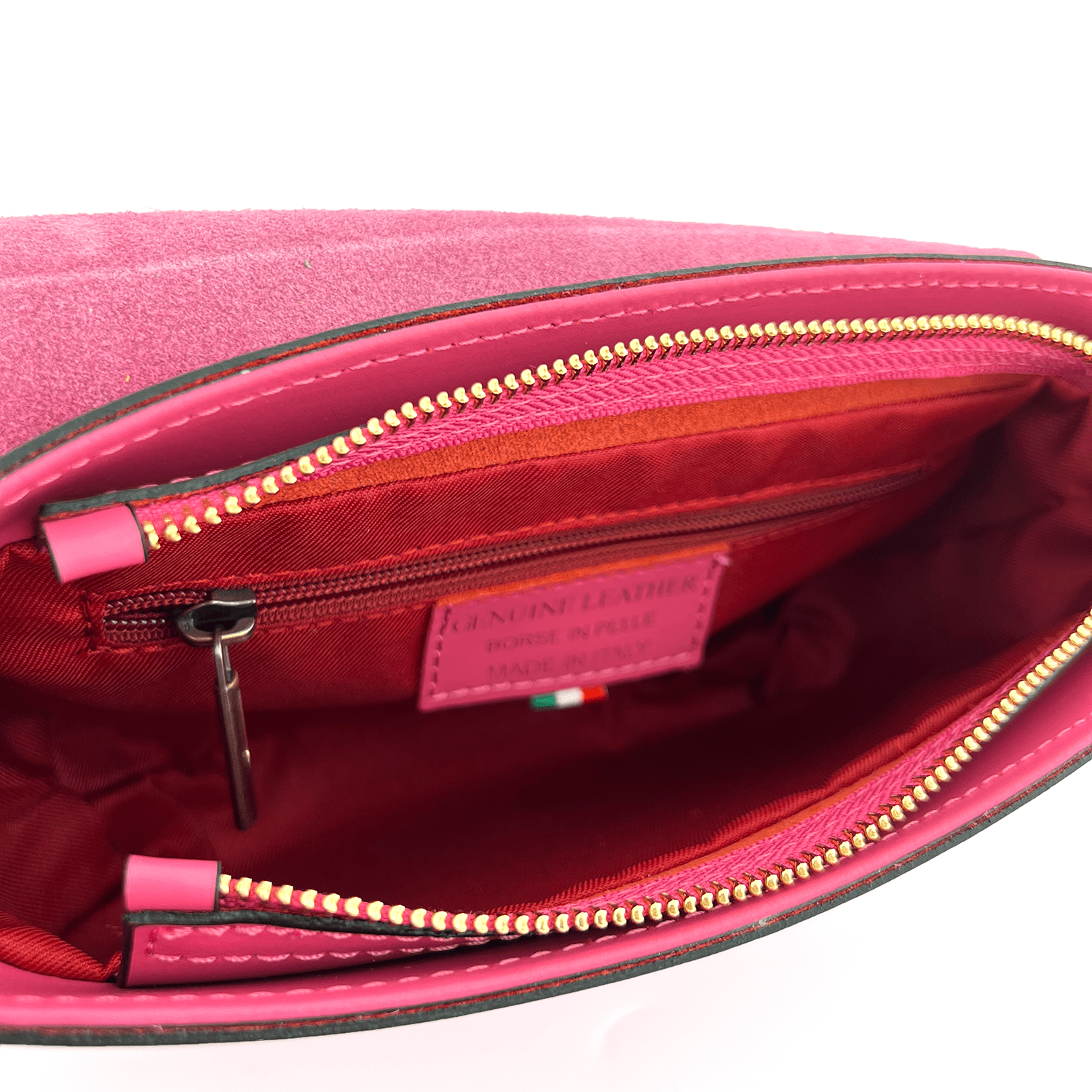 Ramona természetes bőr válltáska - fukszia