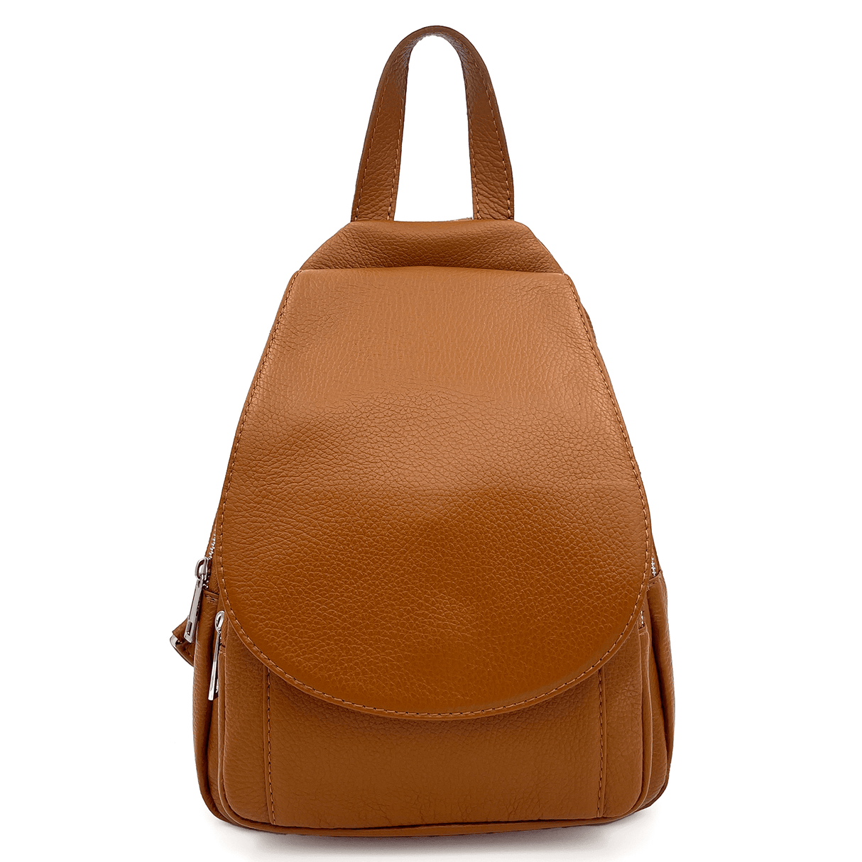 Női hátizsák természetes bőrből - cserépbarna