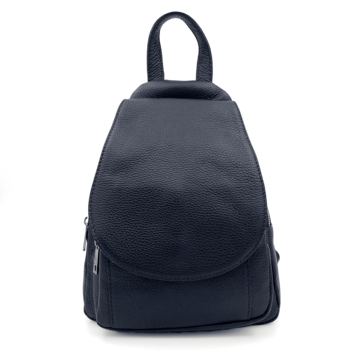 Női hátizsák természetes bőrből - sötétkék