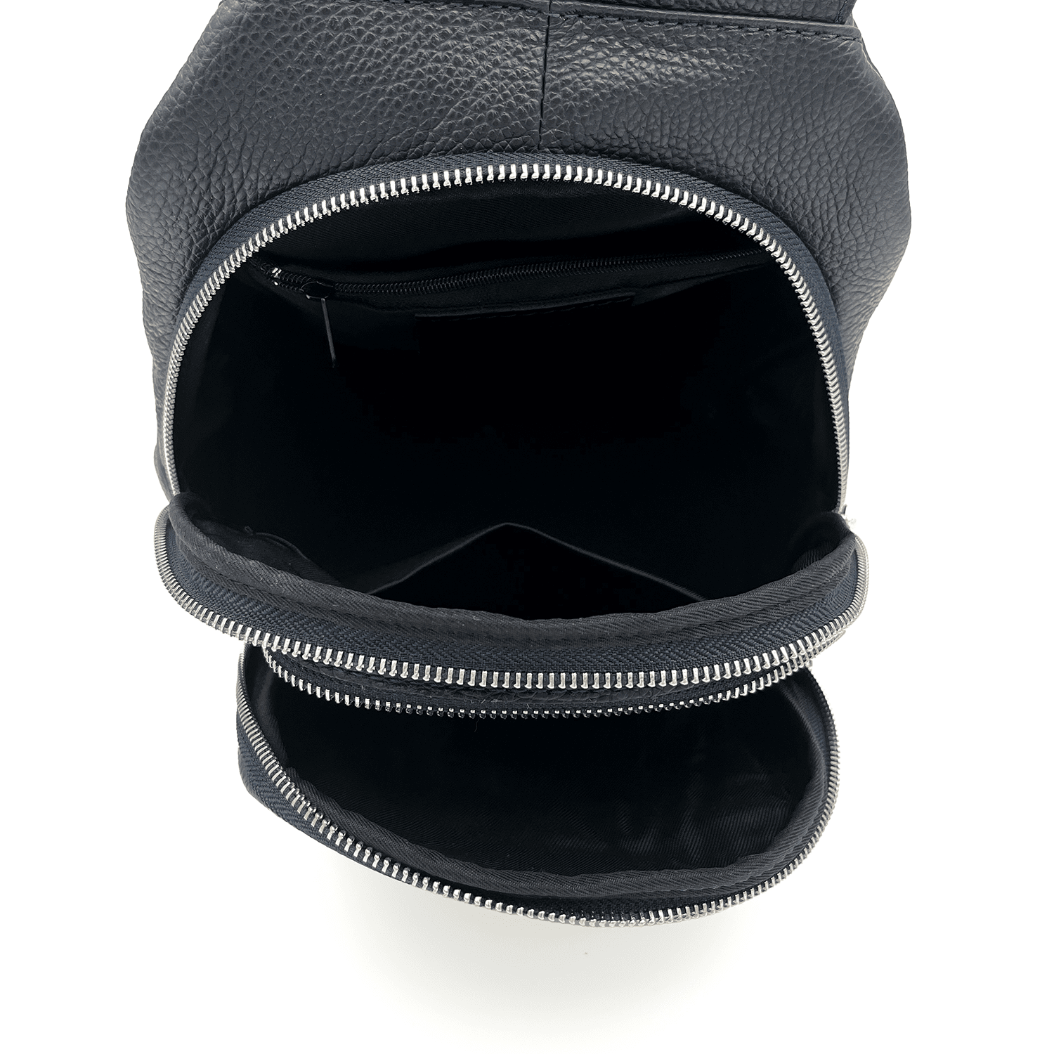 Női hátizsák természetes bőrből - sötétkék