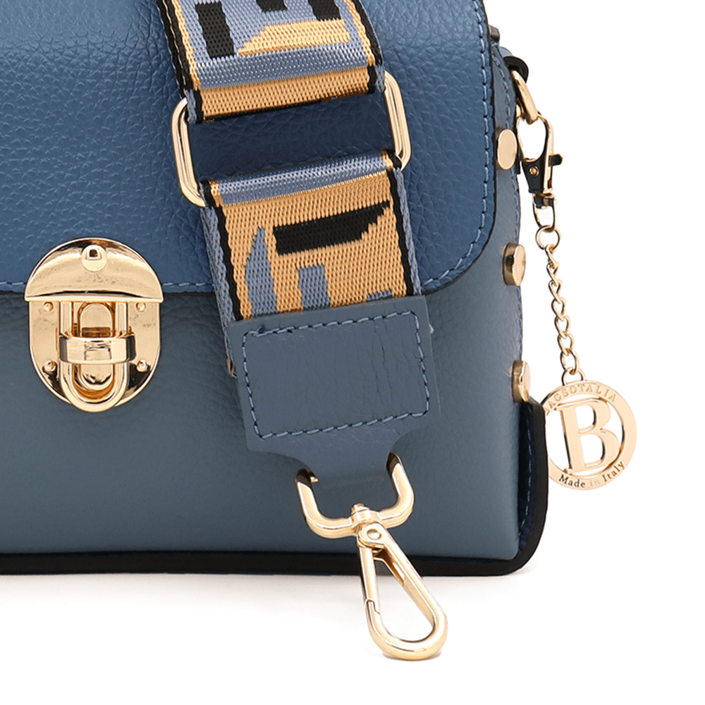 Antoanella női táska természetes bőrből - kék