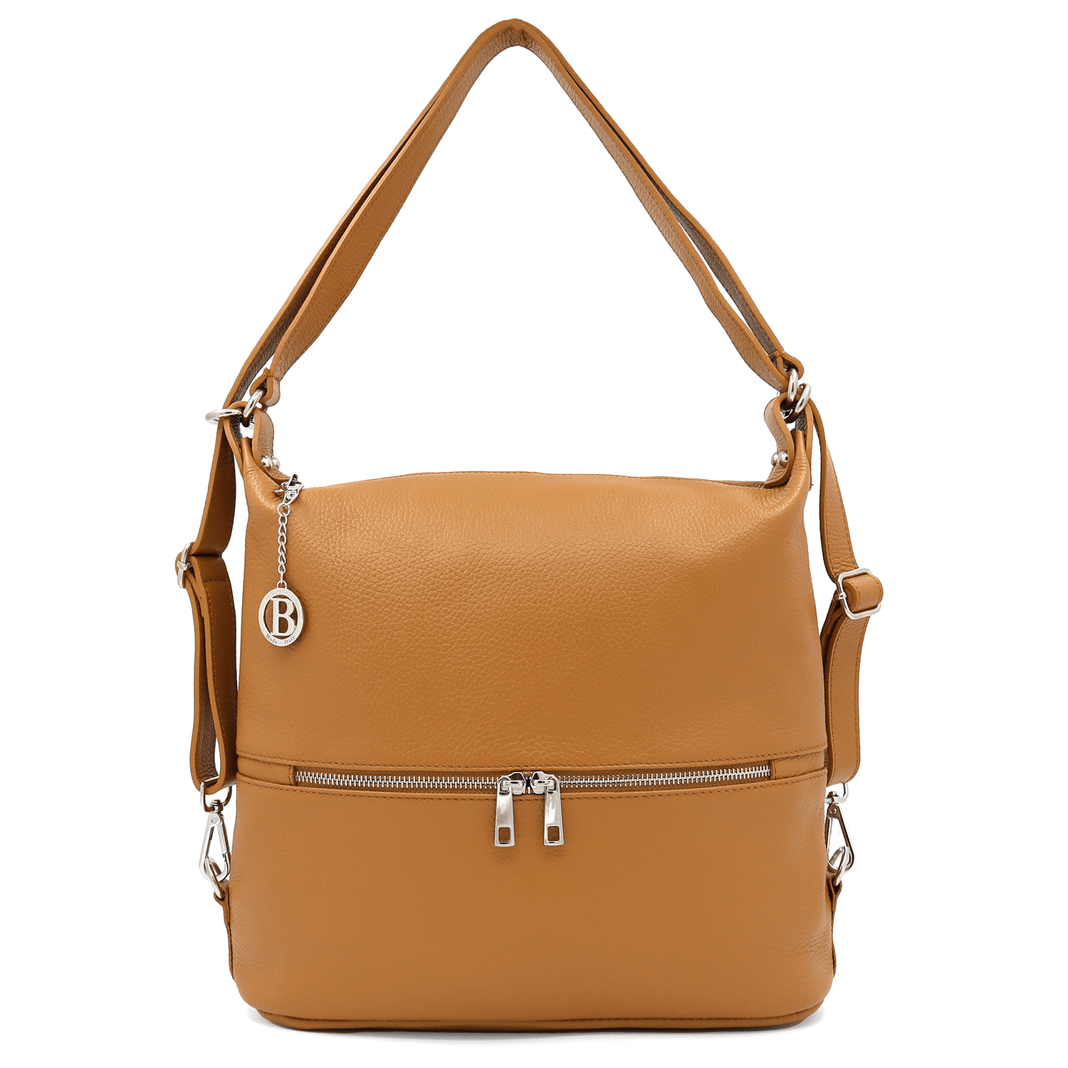 2 az 1-ben - Carmena természetes bőr táska és hátizsák - cserépbarna